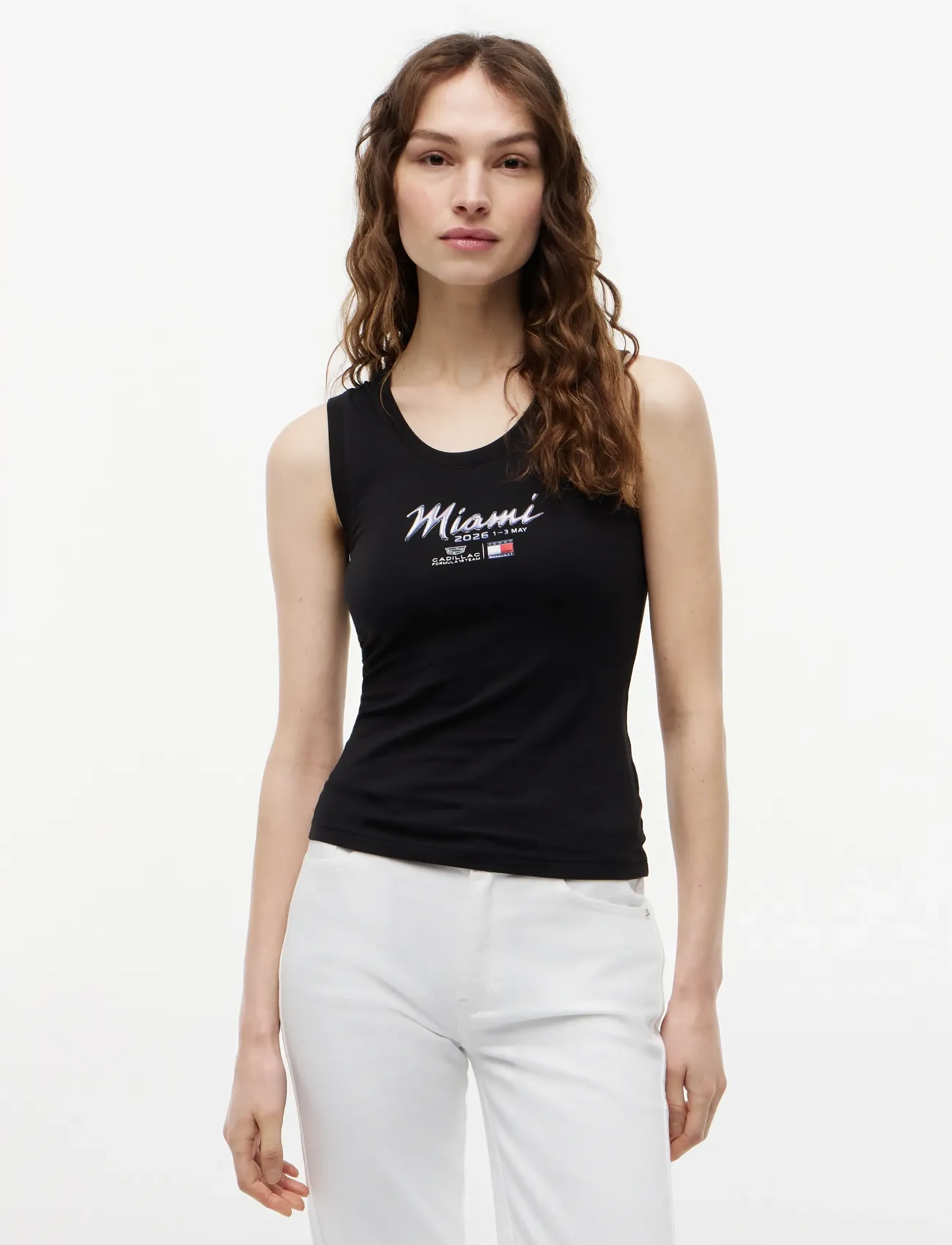 Tommy Hilfiger Th X Cf1 Miami Tank Top, Kvinder, Rundhals Tanktop, Sort, Str: L