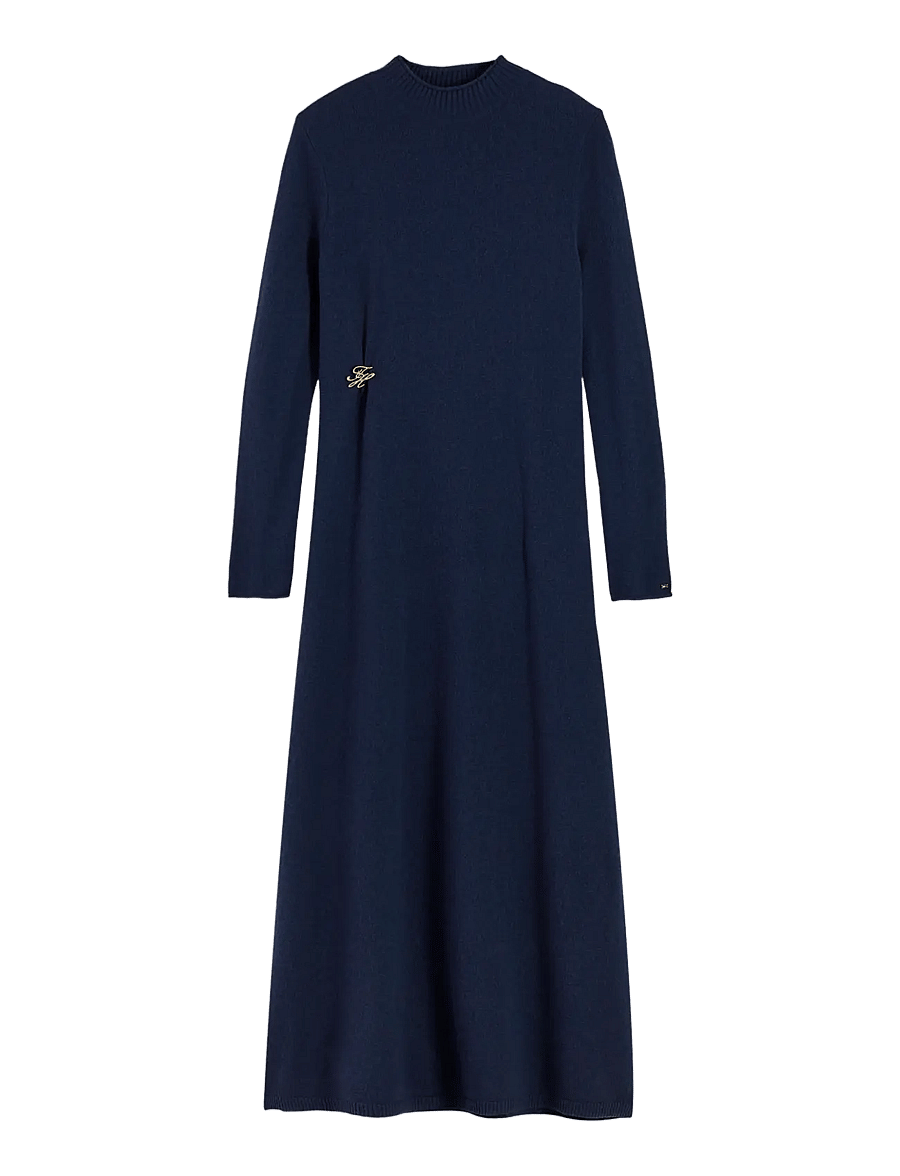 Tommy Hilfiger - SOFT WOOL JERSEY DRESS - strikkjoler - dark blue - 1