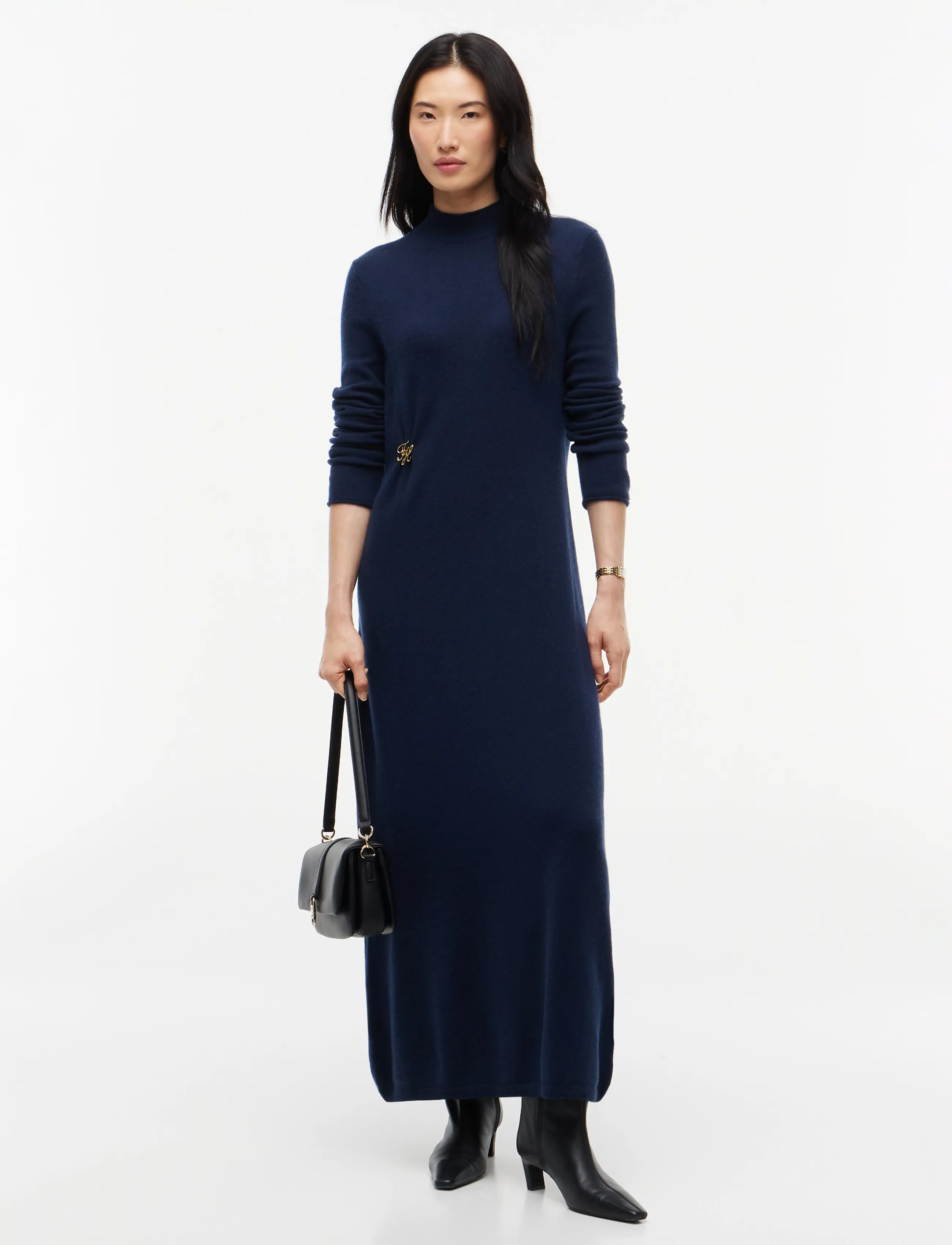 Tommy Hilfiger SOFT WOOL JERSEY DRESS - Strickkleider - DARK BLUE / navy