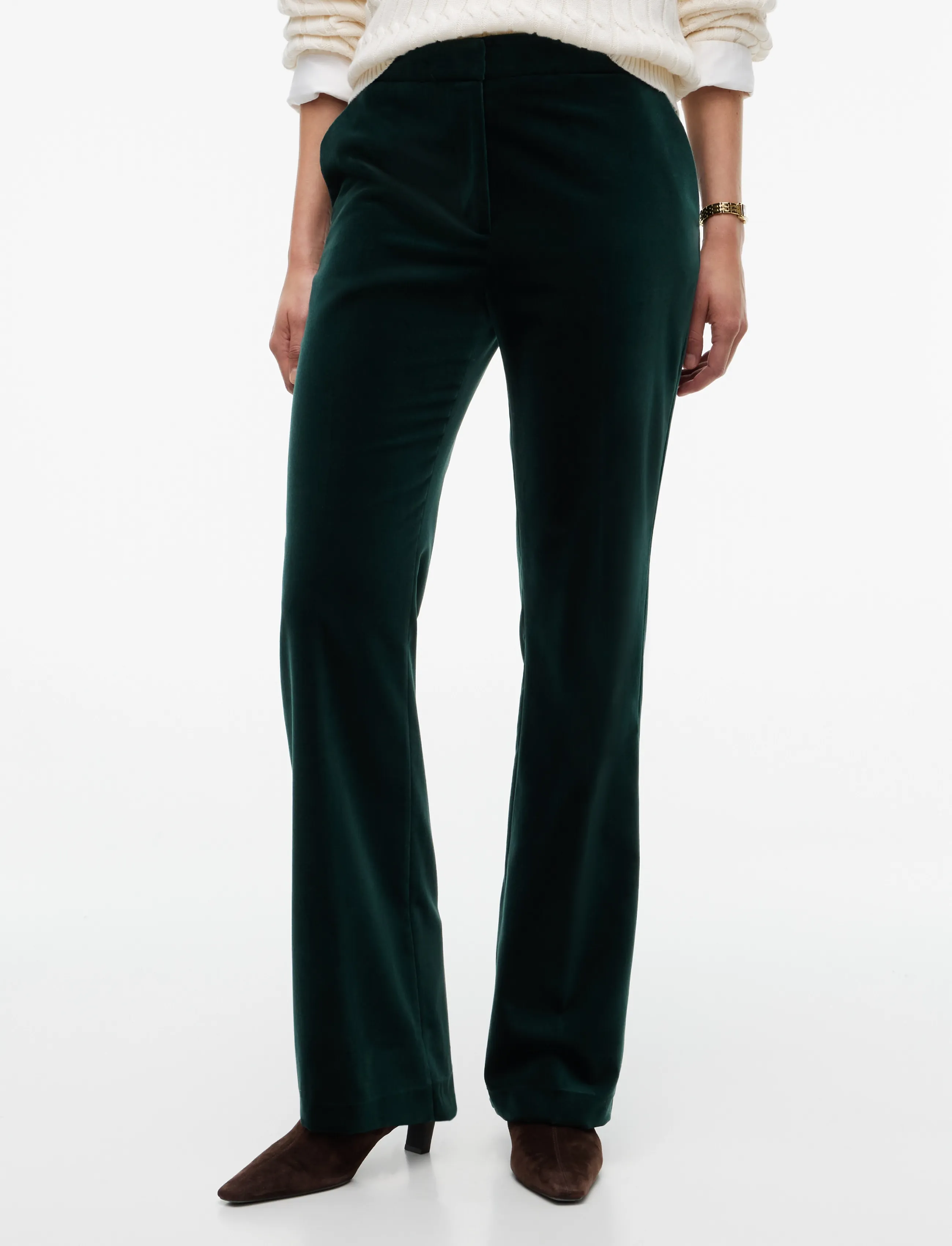 Tommy Hilfiger VELVET SLIM BOOTCUT - Tommy Hilfiger - DEEP EVERGREEN / green