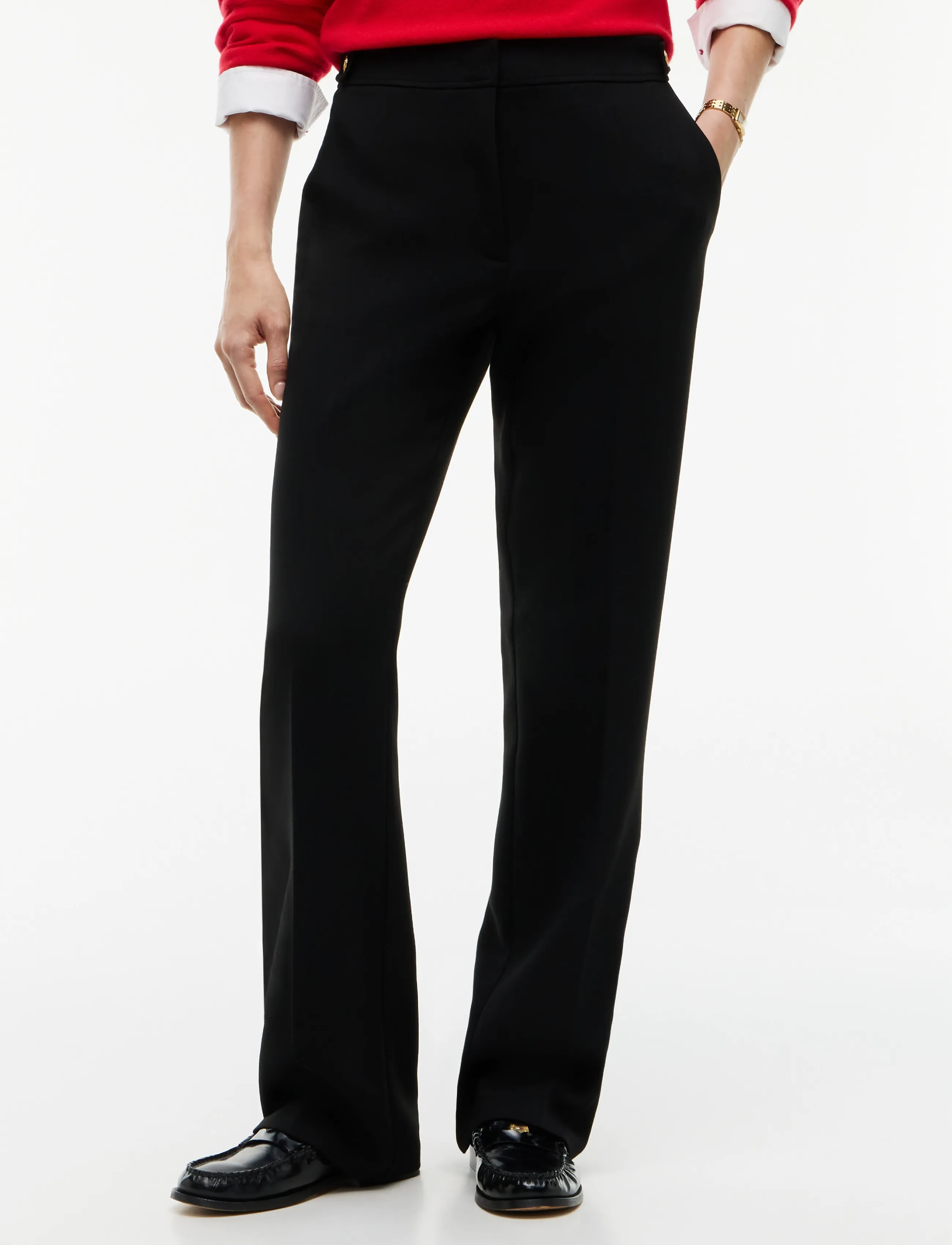 Tommy Hilfiger PUNTO GOLD BUTTON SLIM BOOTCUT - Hosen - BLACK / black