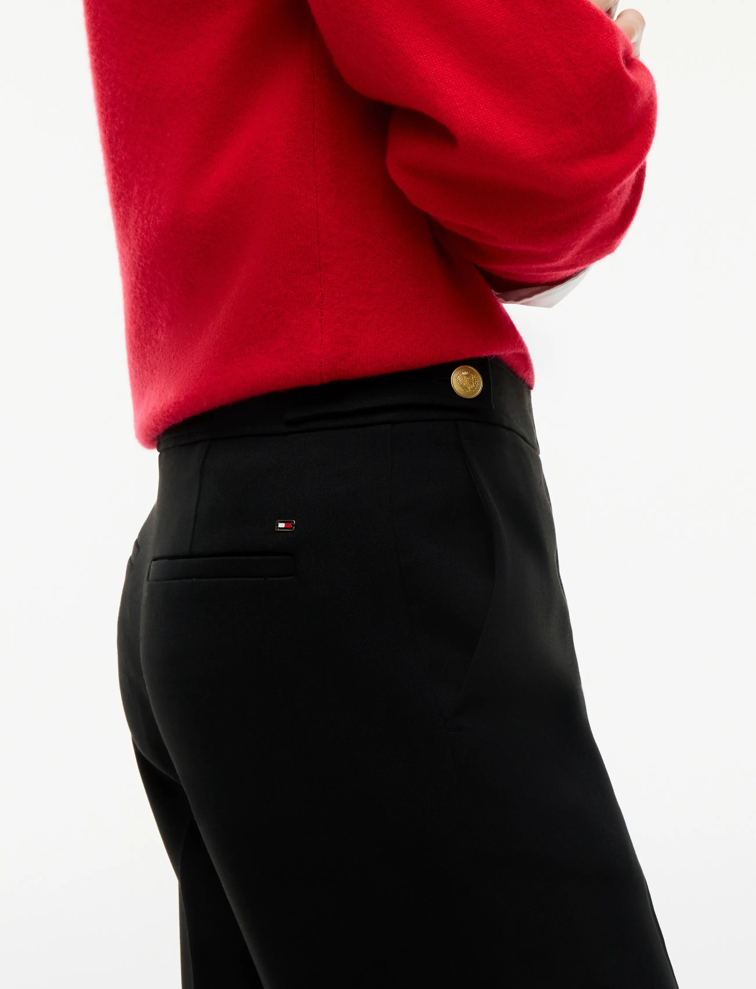 Tommy Hilfiger - PUNTO GOLD BUTTON SLIM BOOTCUT - schlaghosen - black - 4