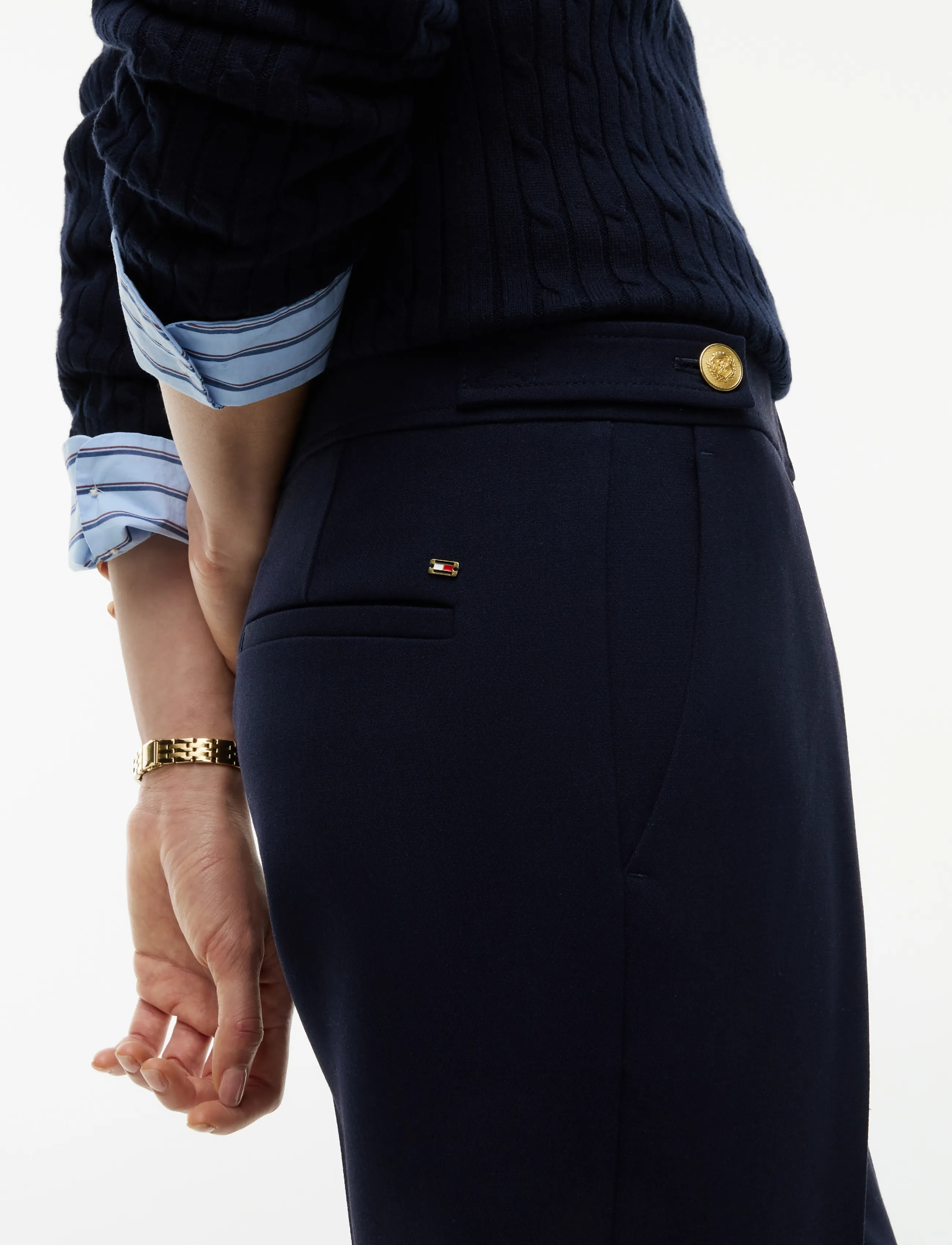 Tommy Hilfiger - PUNTO GOLD BUTTON SLIM BOOTCUT - dark blue - 4
