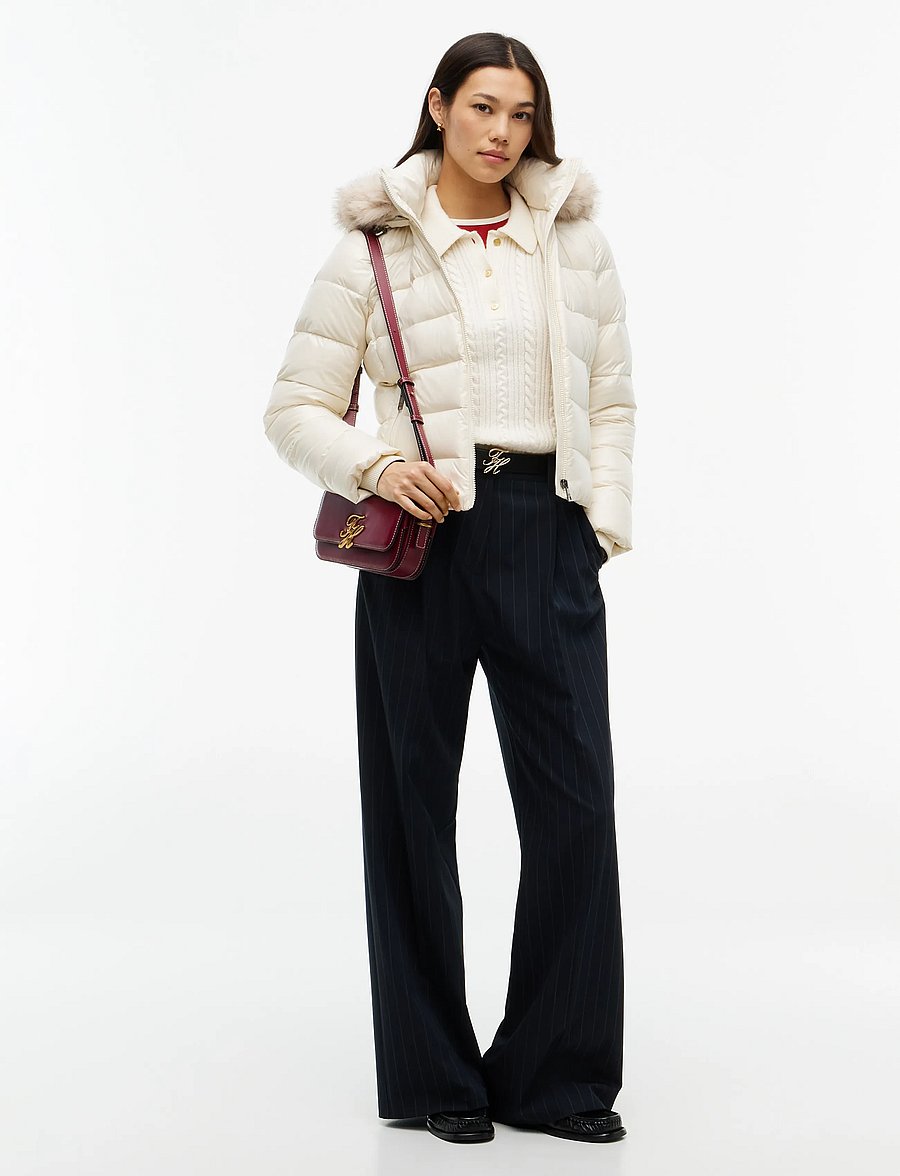 Tommy Hilfiger - LS POLO CABLE SWEATER REG FIT - stickade tröjor - ivory petal - 4