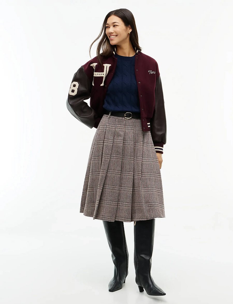 Tommy Hilfiger - TEXTURE RED CHECK PLEAT SKIRT - plisserade kjolar - red check - 4