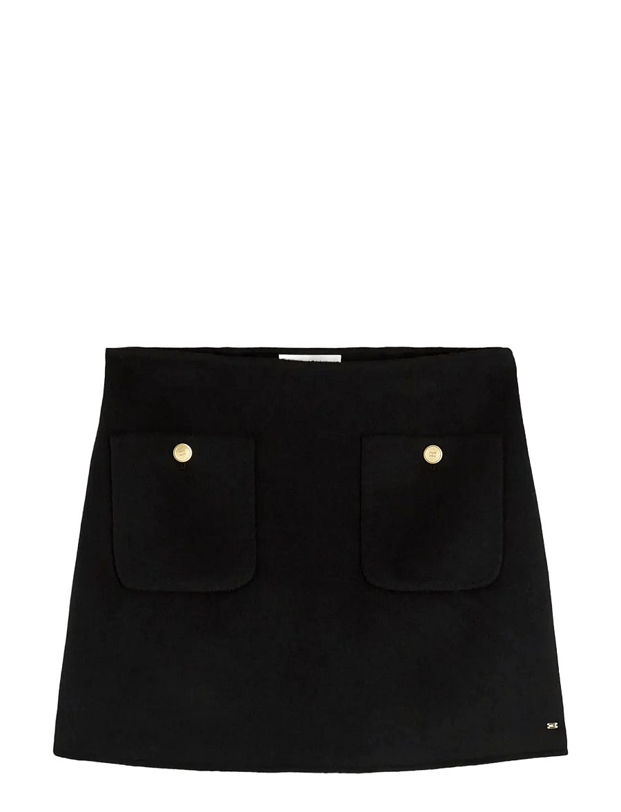 Tommy Hilfiger - DF WOOL LADY SKIRT - short skirts - black - 1
