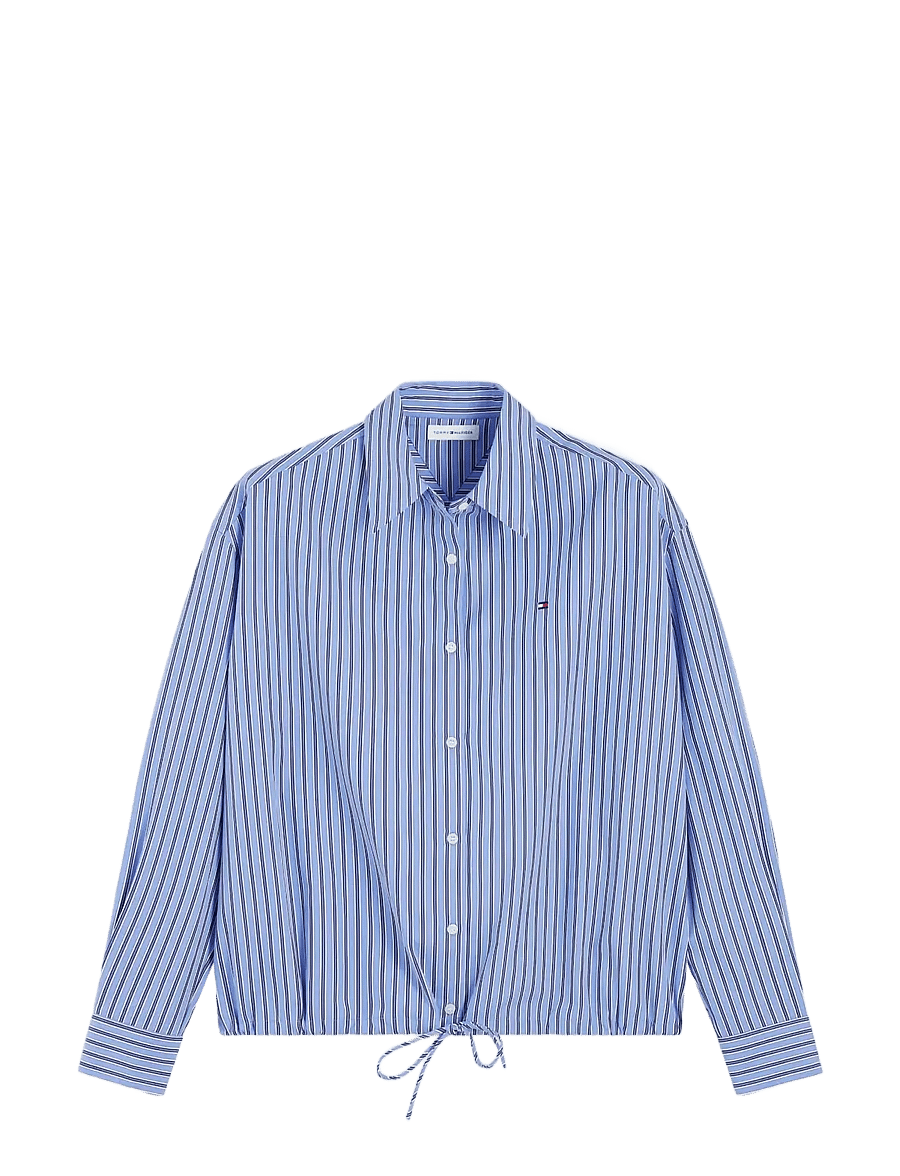 Tommy Hilfiger - POPLIN LS DRAWSTRING SHIRT - pikkade varrukatega särgid - new york blue stripe - 1