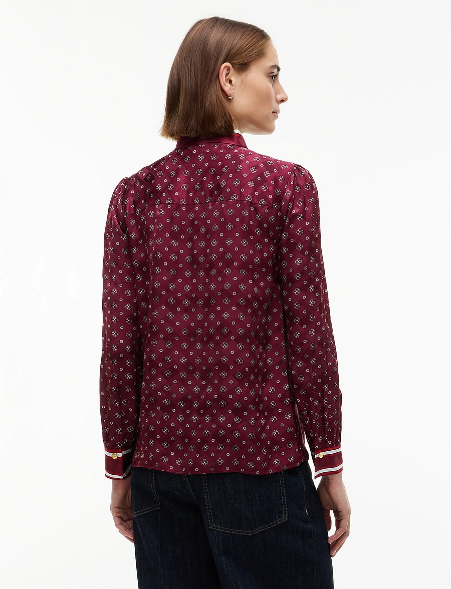 Tommy Hilfiger - FLUID JACQUARD TIE DETAIL SHIRT - marškiniai ilgomis rankovėmis - placed foulard burgundy - 2