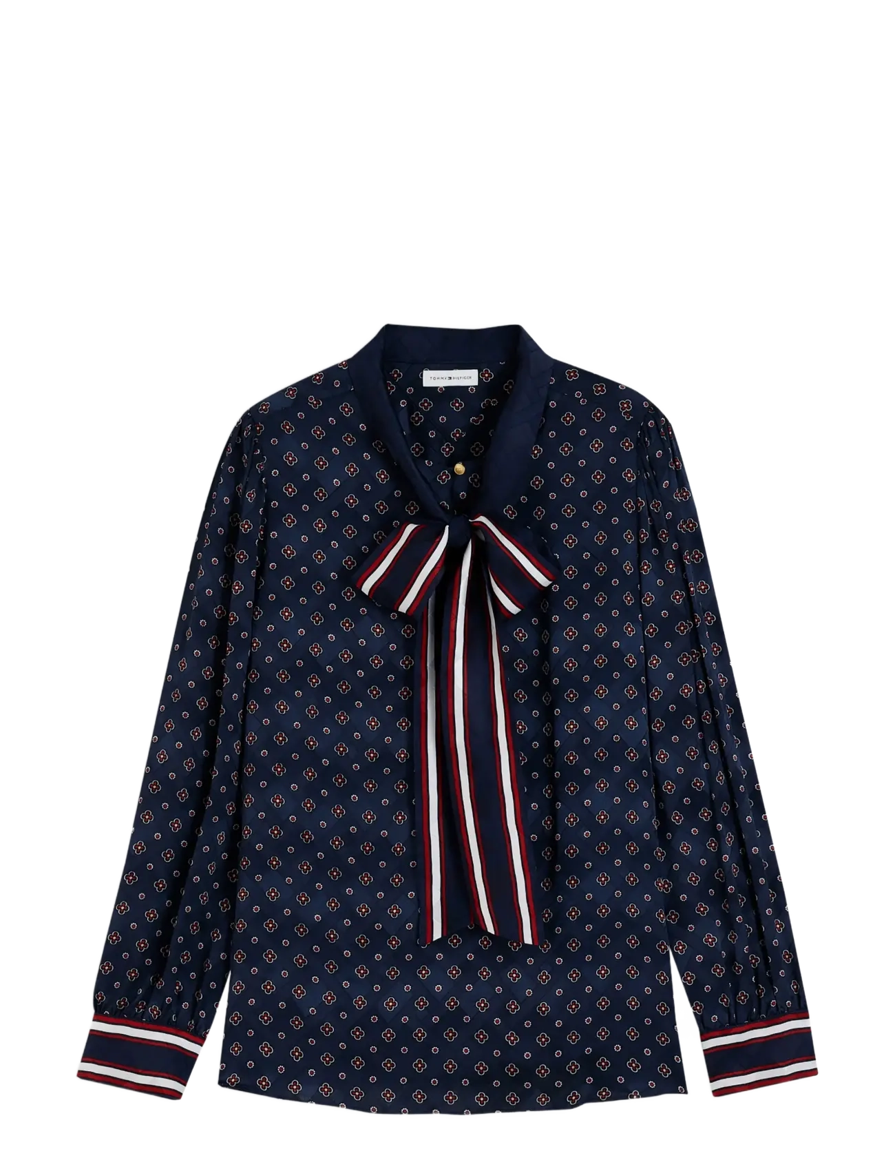 Tommy Hilfiger FLUID JACQUARD TIE DETAIL SHIRT - Inspiration - PLACED FOULARD DARK BLUE / navy