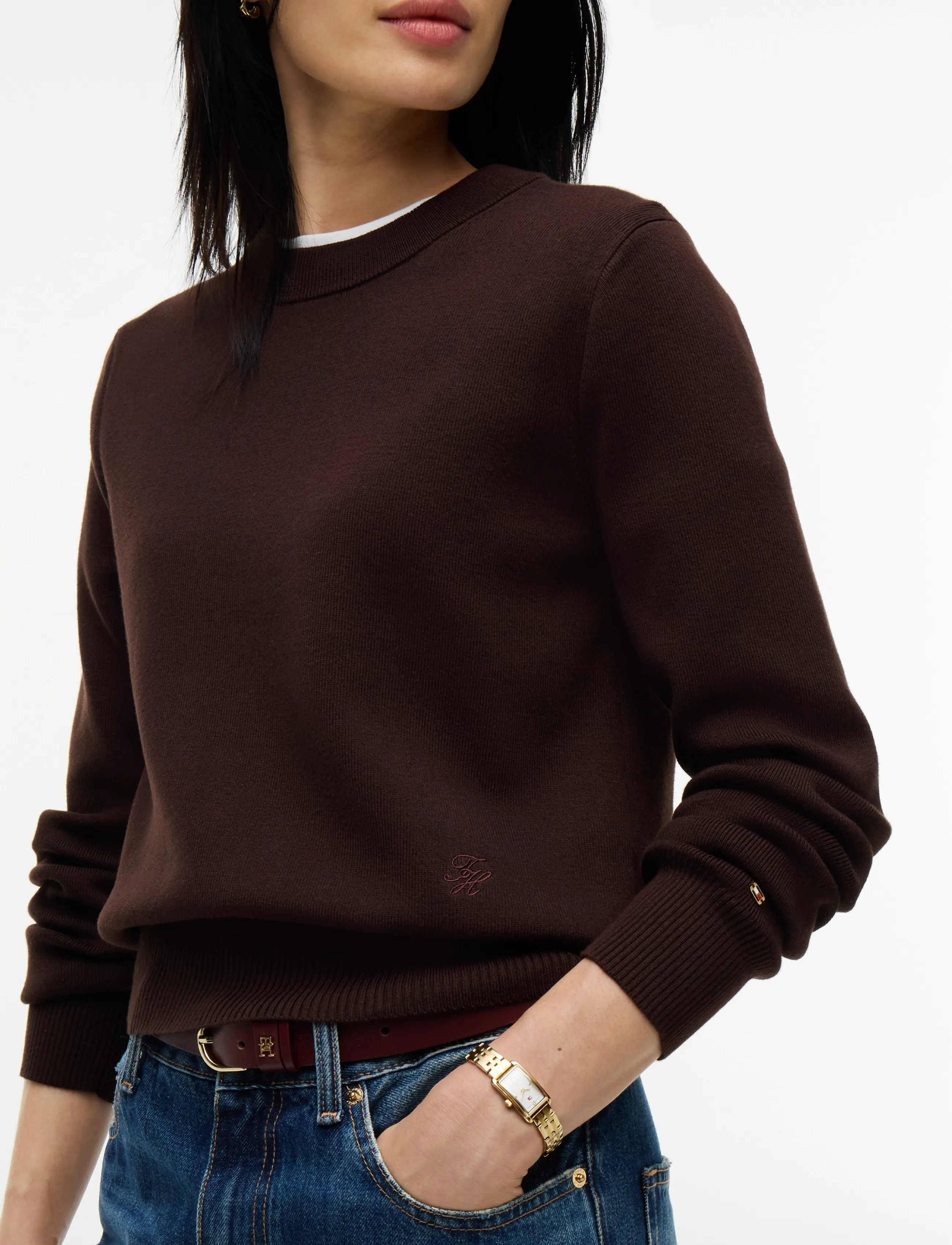Tommy Hilfiger - CO FULL NEEDLE C-NK SWT - chocolate - 3