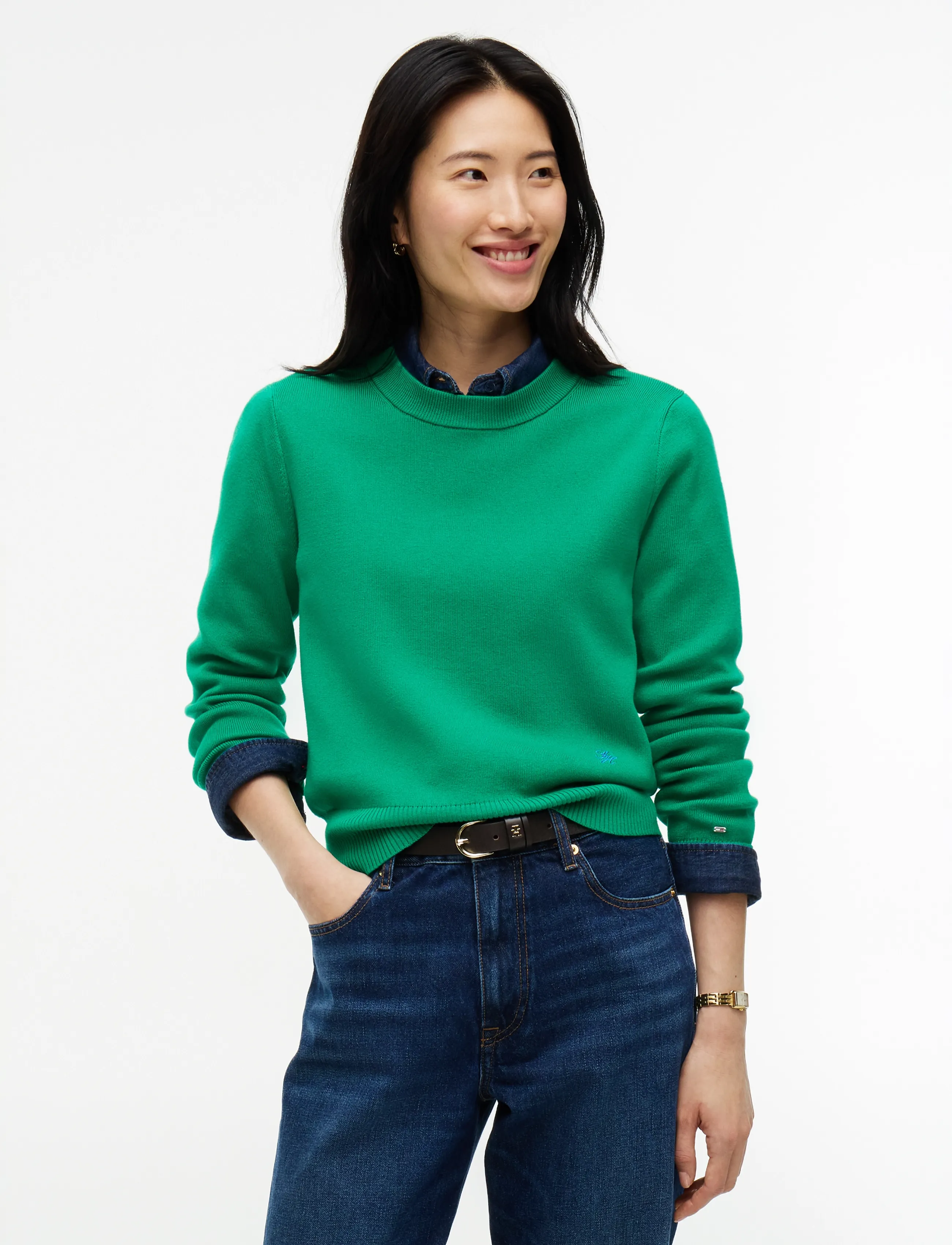 Tommy Hilfiger CO FULL NEEDLE C-NK SWT - Tommy Hilfiger - GREEN / green