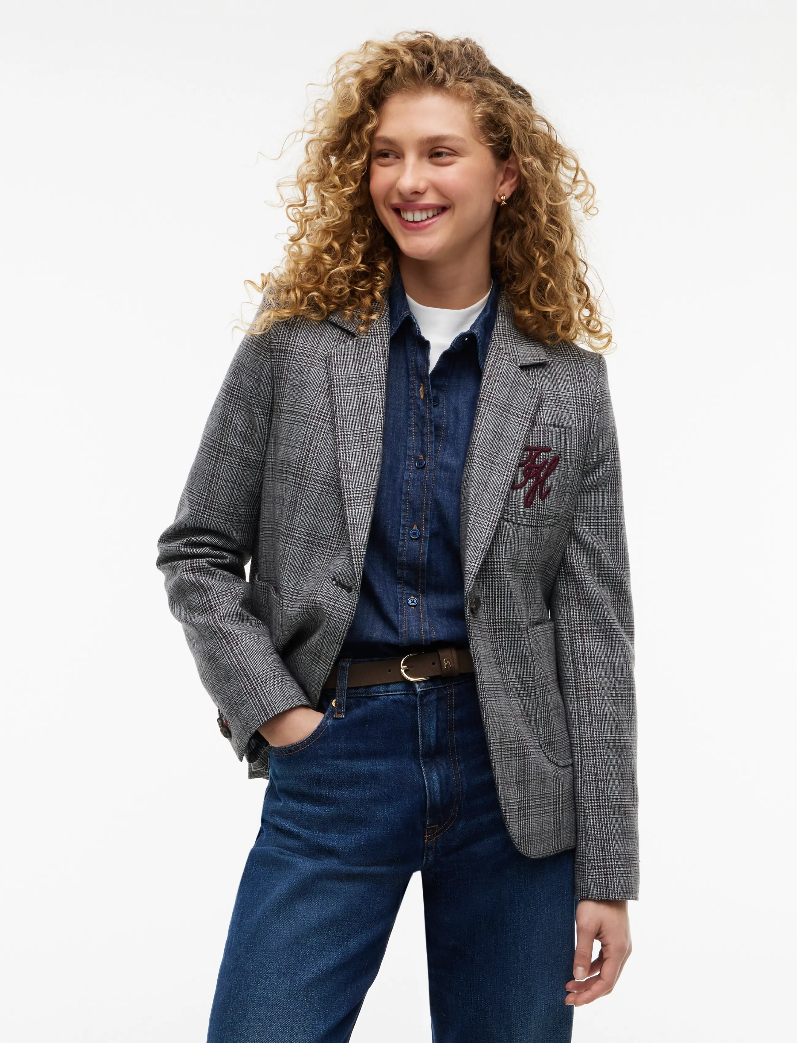 Tommy Hilfiger - GREY CHECK CLASSIC BLAZER - charcoal check - 0