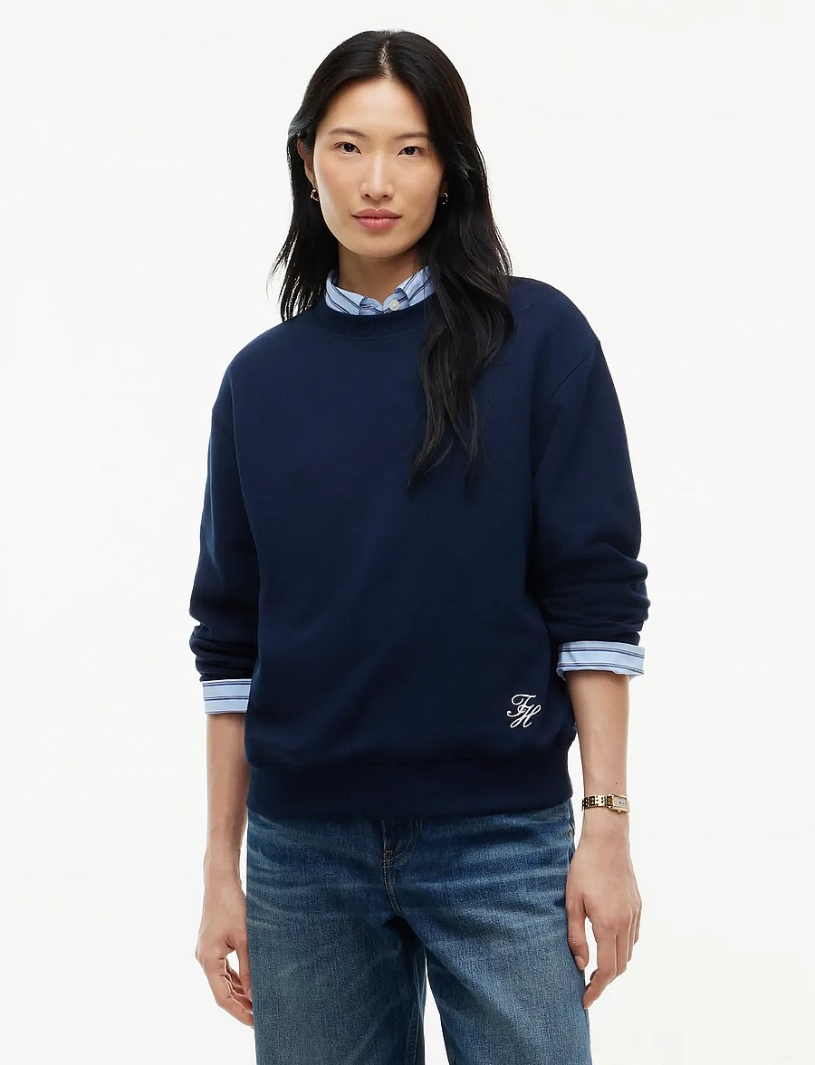 Tommy Hilfiger - SCRIPT TERRY MDRN C-NK SWTSHIRT - everyday style - dark blue - 0