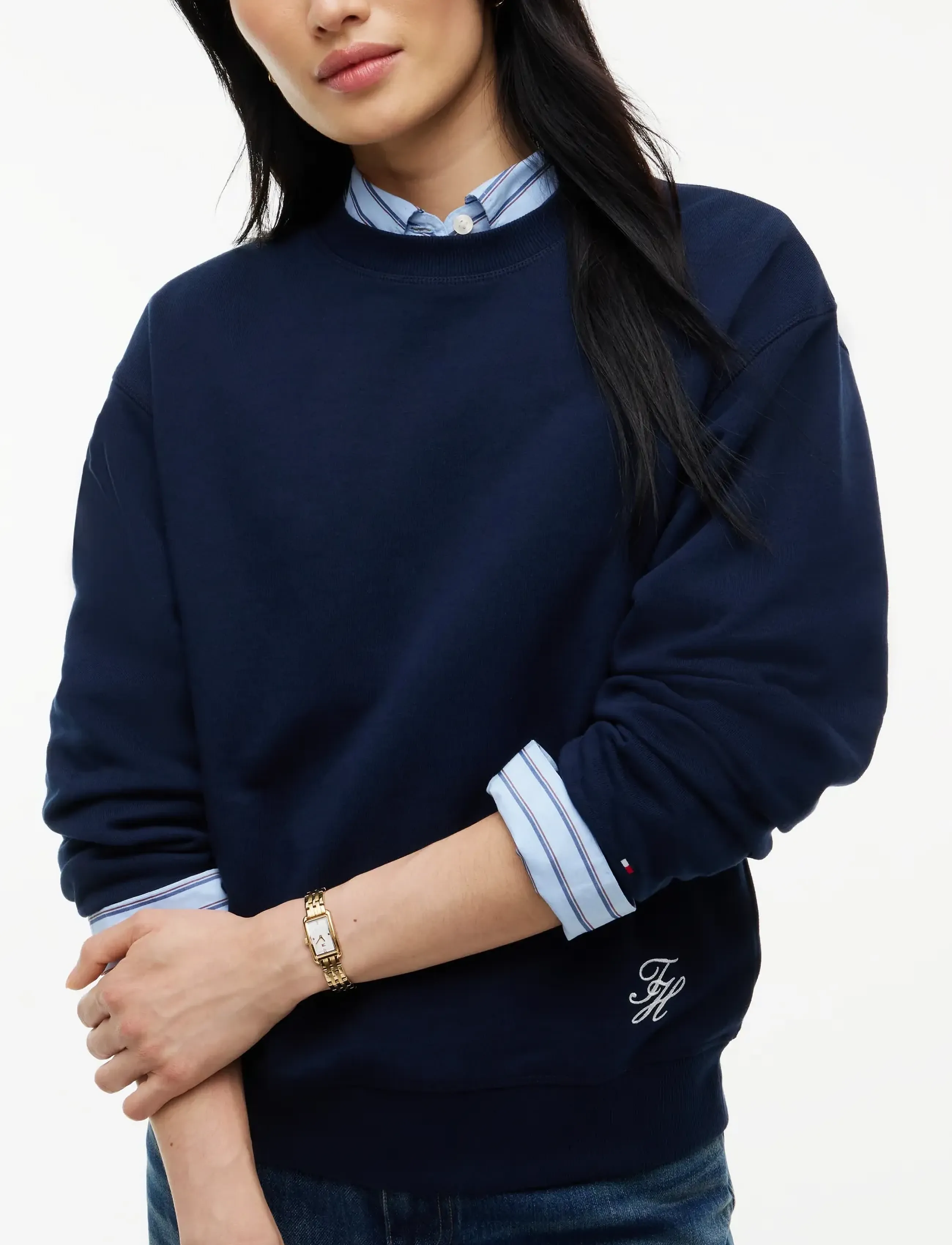 Tommy Hilfiger - SCRIPT TERRY MDRN C-NK SWTSHIRT - everyday style - dark blue - 3
