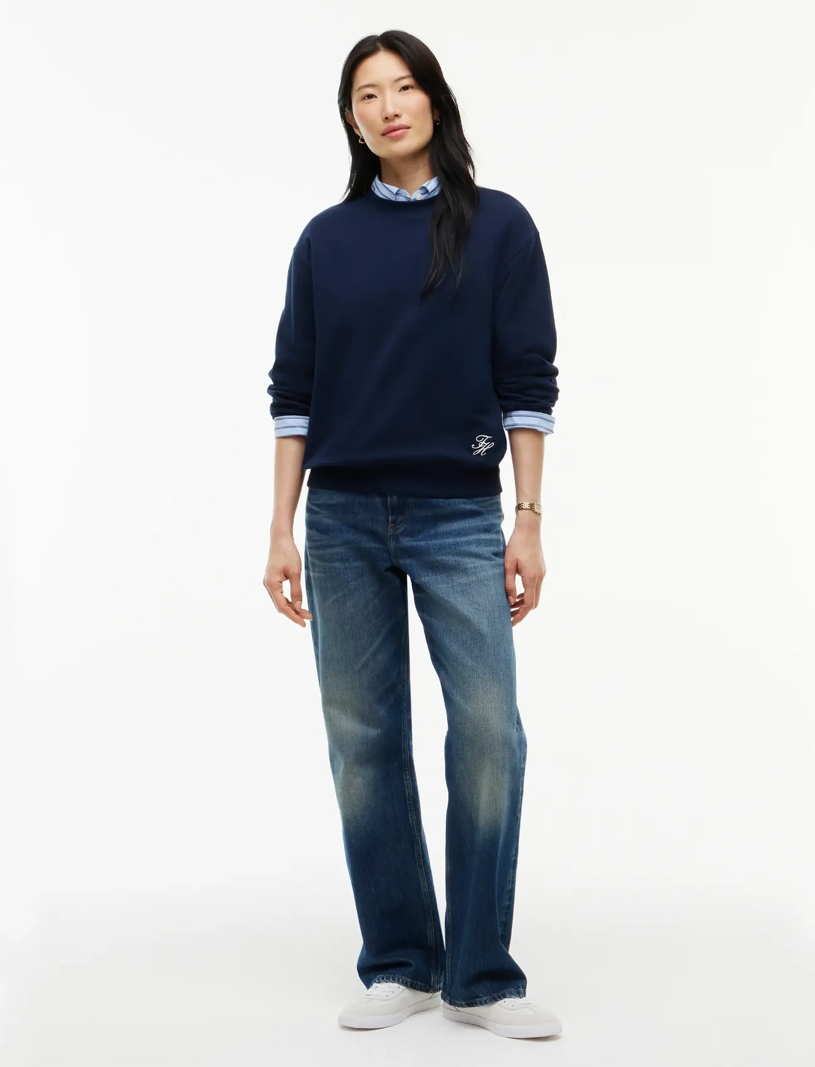 Tommy Hilfiger - SCRIPT TERRY MDRN C-NK SWTSHIRT - everyday style - dark blue - 4