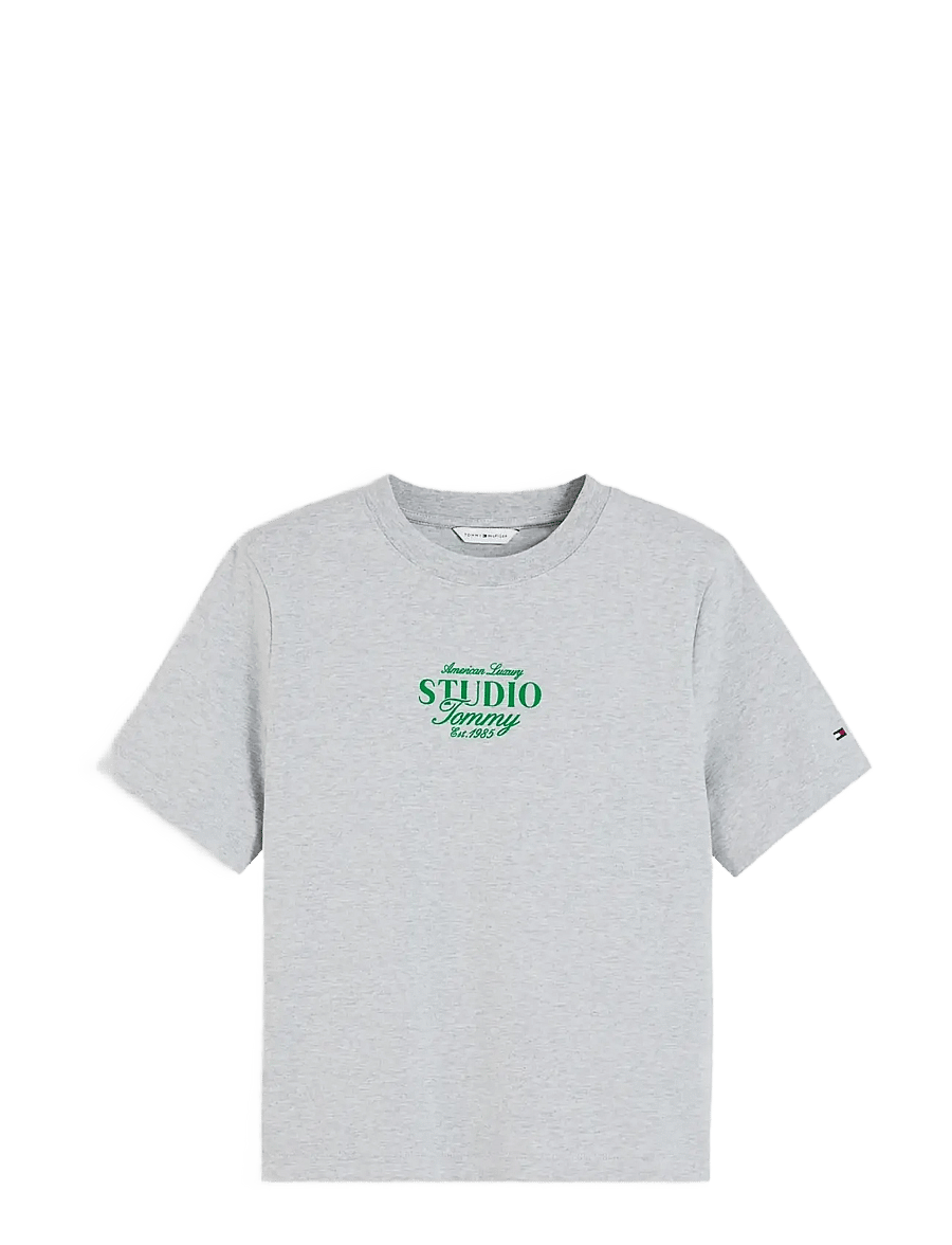 Tommy Hilfiger - STUDIO TOMMY REG C-NK S/S TSHIRT - light grey htr - 1