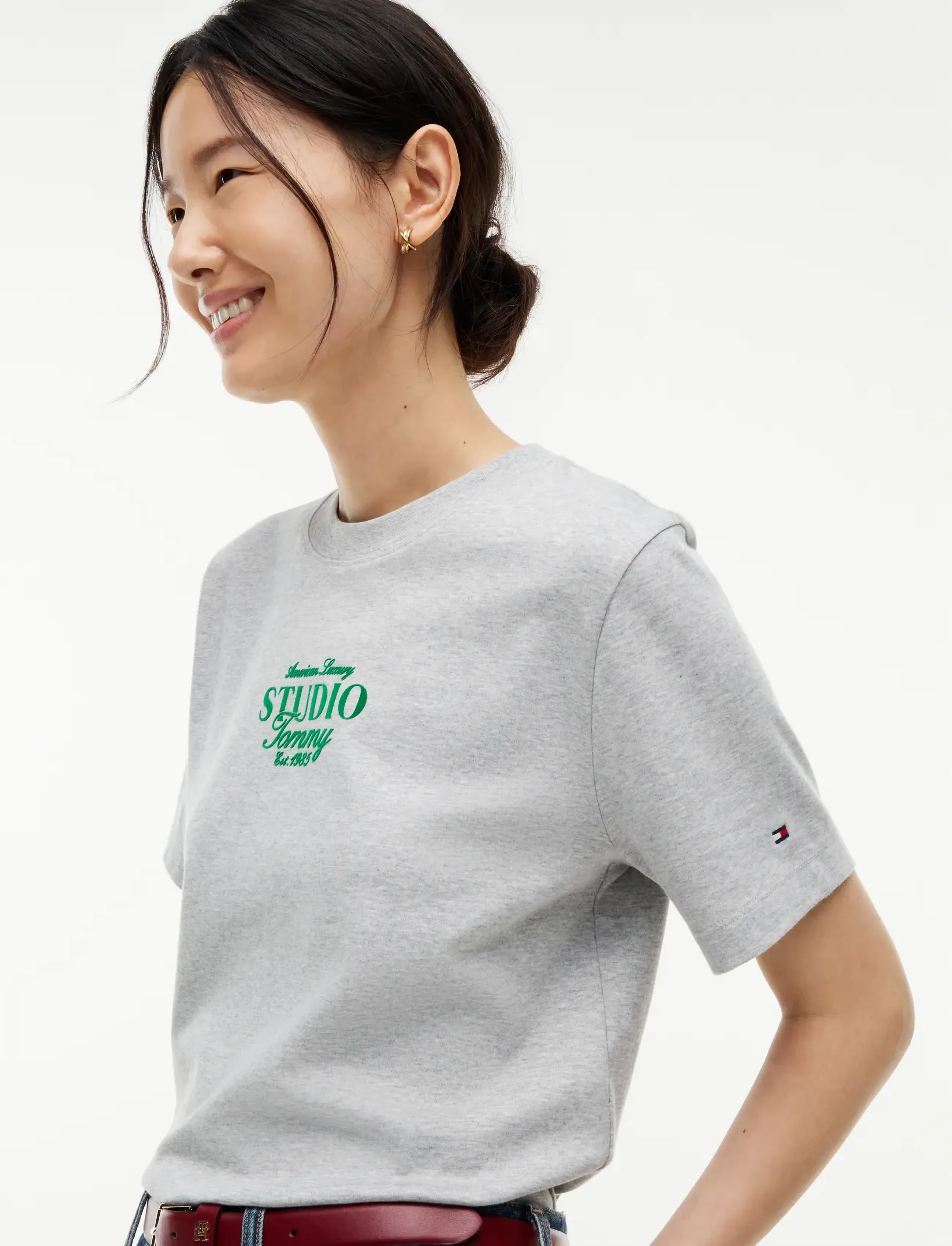 Tommy Hilfiger - STUDIO TOMMY REG C-NK S/S TSHIRT - light grey htr - 3