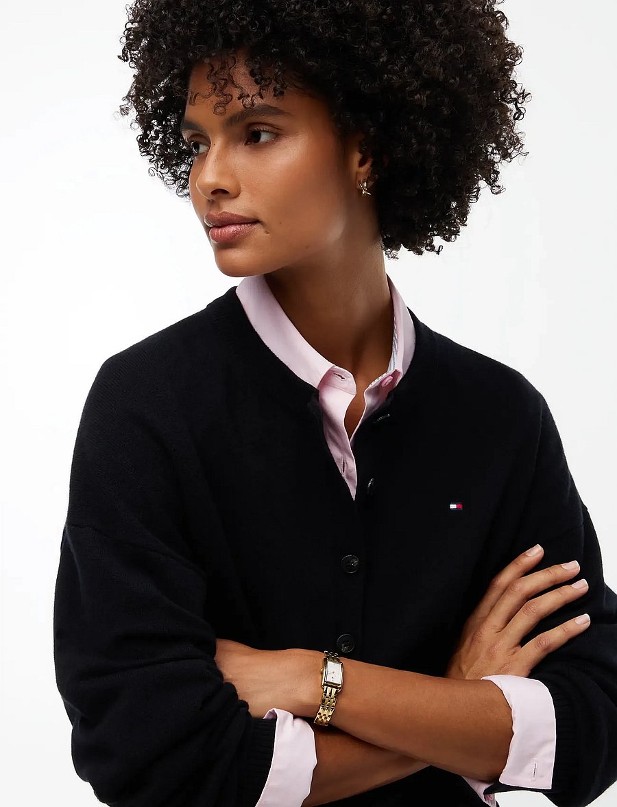 Tommy Hilfiger - 90/10 CASHMERE C-NK CARDI - cashmere - black - 3
