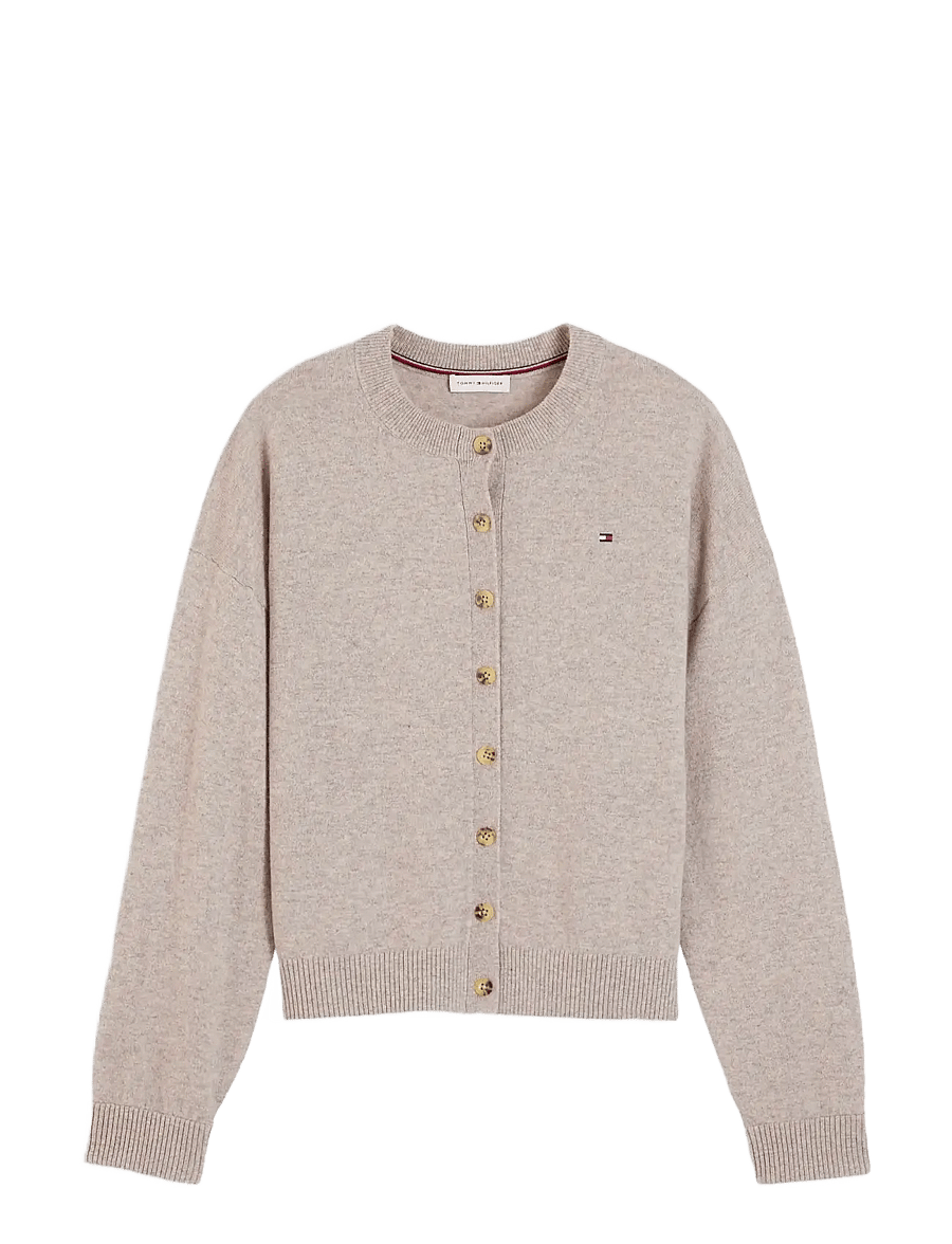 Tommy Hilfiger - 90/10 CASHMERE C-NK CARDI - kashmir - light camel heather - 1