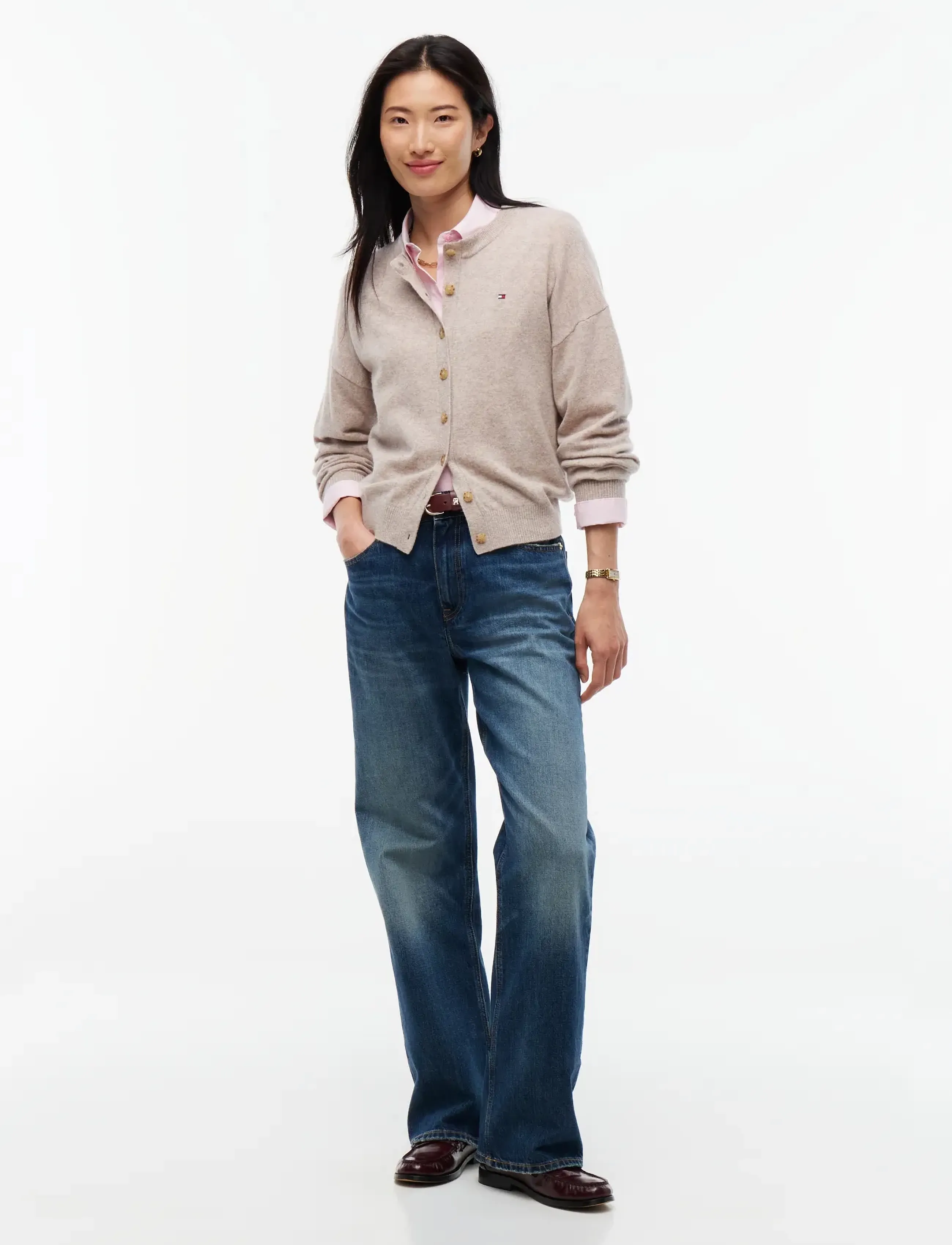 Tommy Hilfiger - 90/10 CASHMERE C-NK CARDI - kashmir - light camel heather - 4