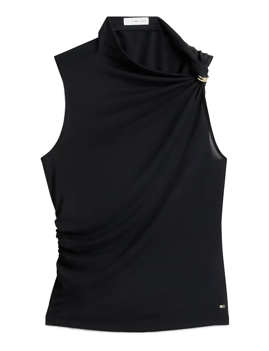 Tommy Hilfiger - TWIST DETAIL SLVLS TOP - black - 1