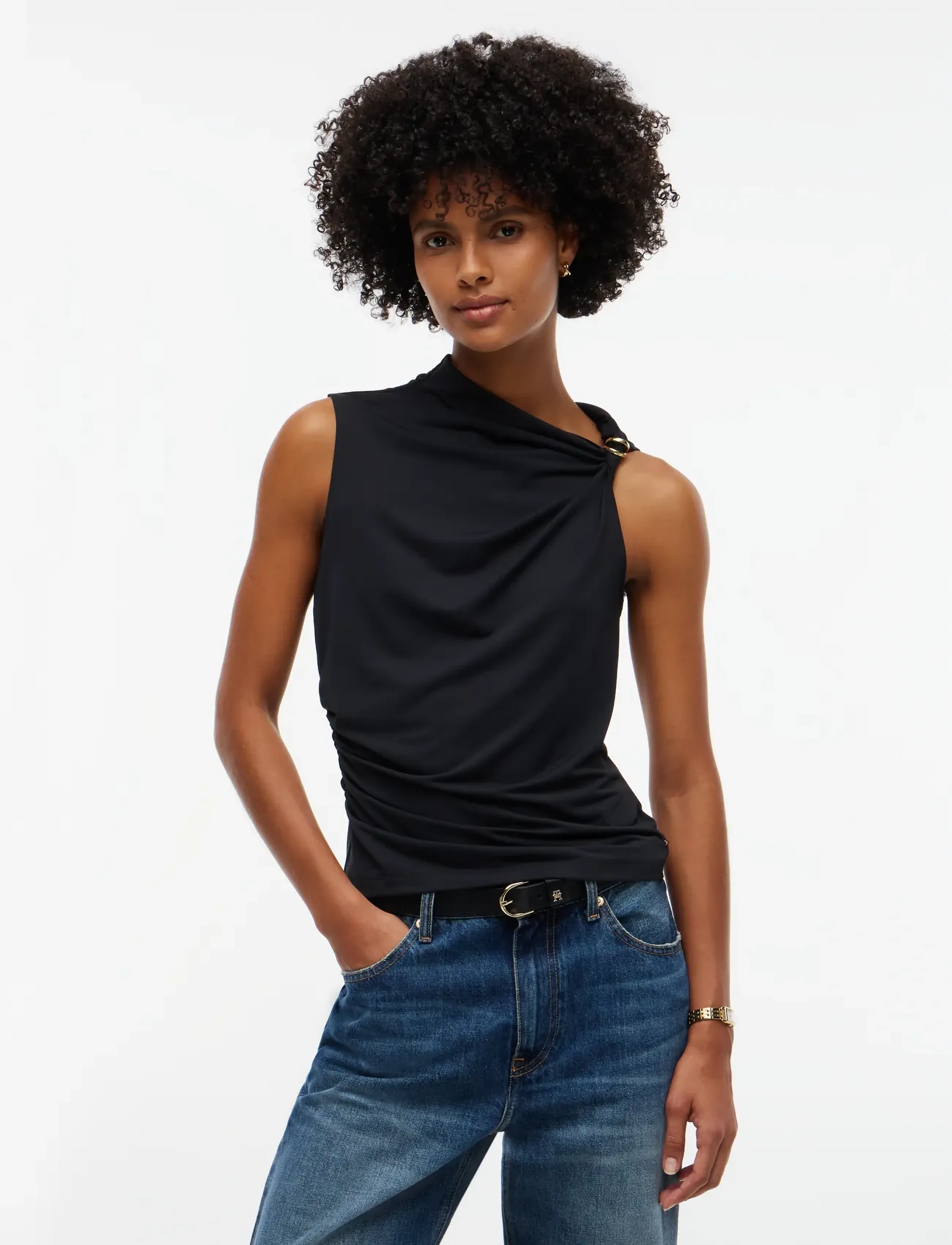 Tommy Hilfiger - TWIST DETAIL SLVLS TOP - black - 0