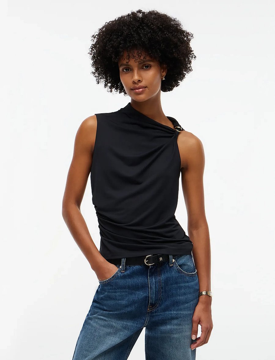 Tommy Hilfiger - TWIST DETAIL SLVLS TOP - black - 0