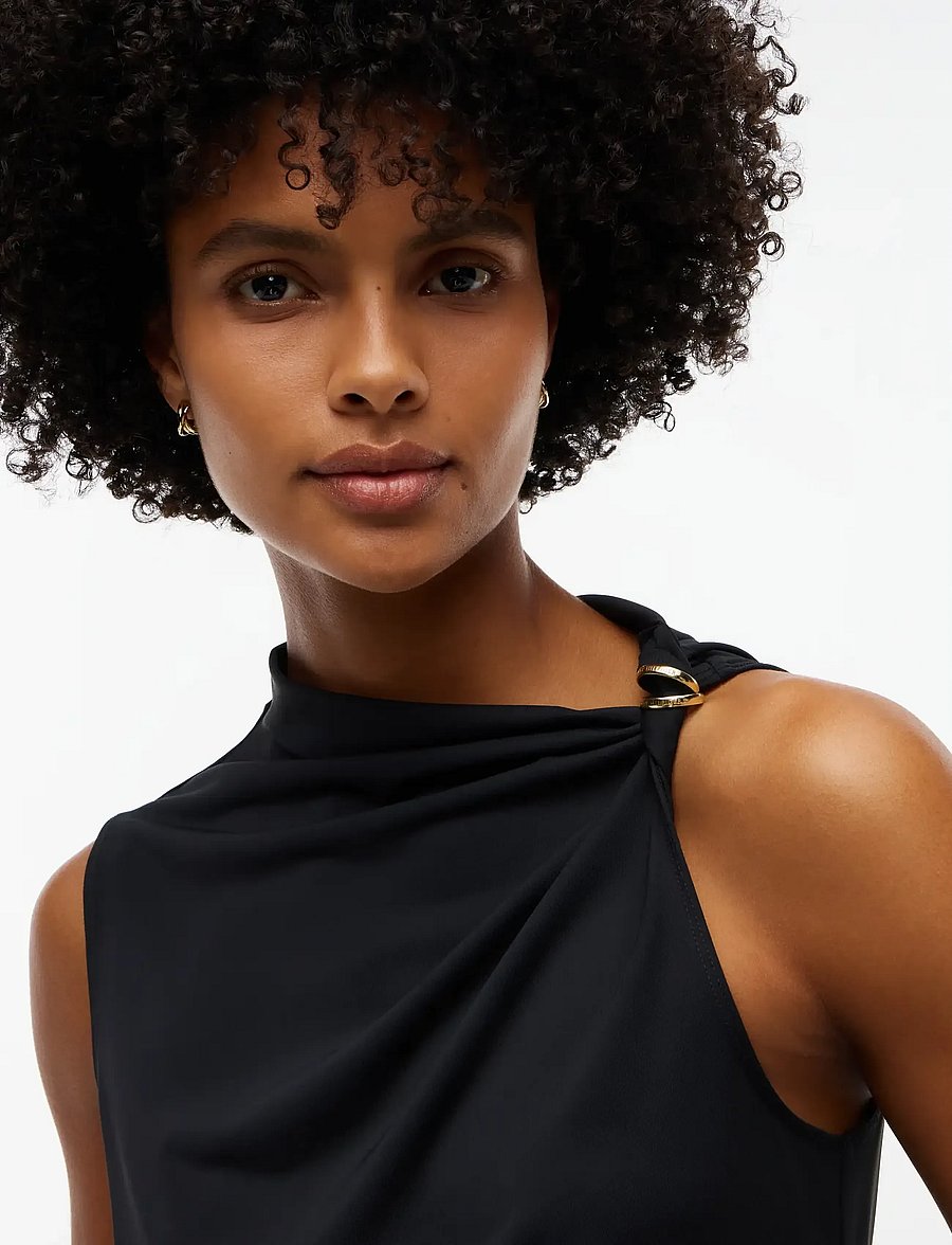 Tommy Hilfiger - TWIST DETAIL SLVLS TOP - black - 3