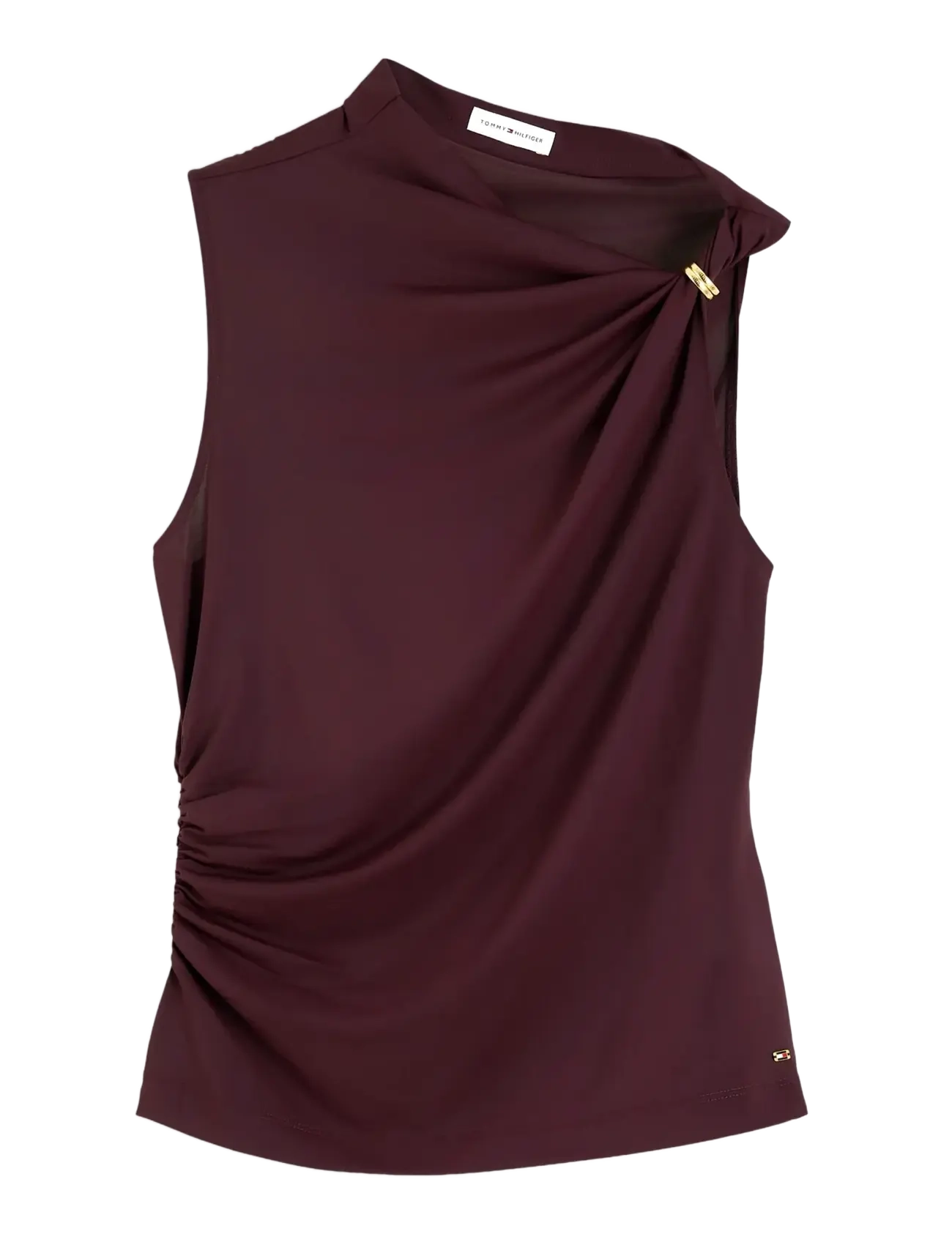 Tommy Hilfiger TWIST DETAIL SLVLS TOP - Tøj - DEEP BURGUNDY / burgundy