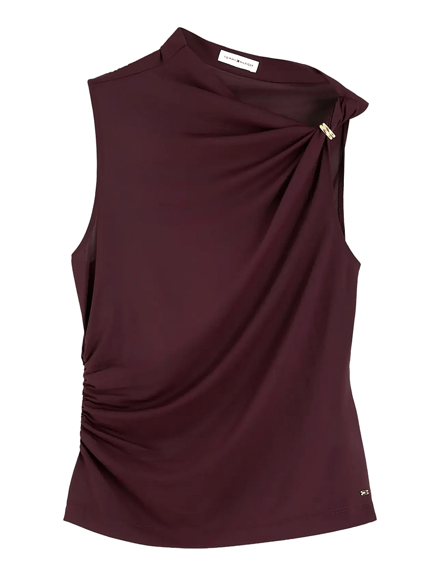 Tommy Hilfiger - TWIST DETAIL SLVLS TOP - Ærmeløse bluser - deep burgundy - 1