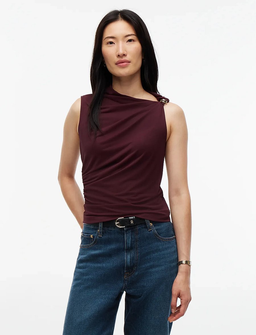 Tommy Hilfiger - TWIST DETAIL SLVLS TOP - Ærmeløse bluser - deep burgundy - 0