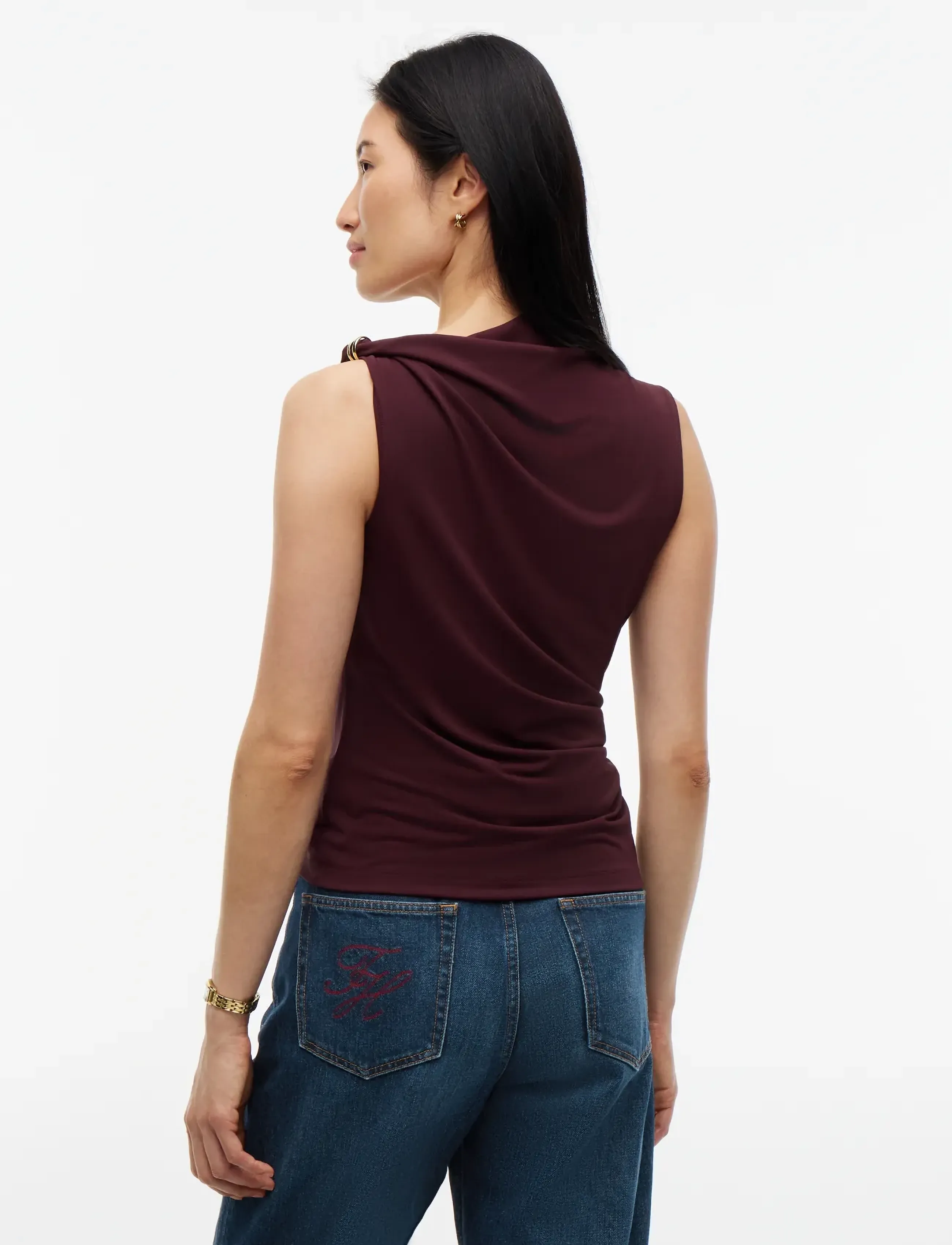 Tommy Hilfiger - TWIST DETAIL SLVLS TOP - Ærmeløse bluser - deep burgundy - 2