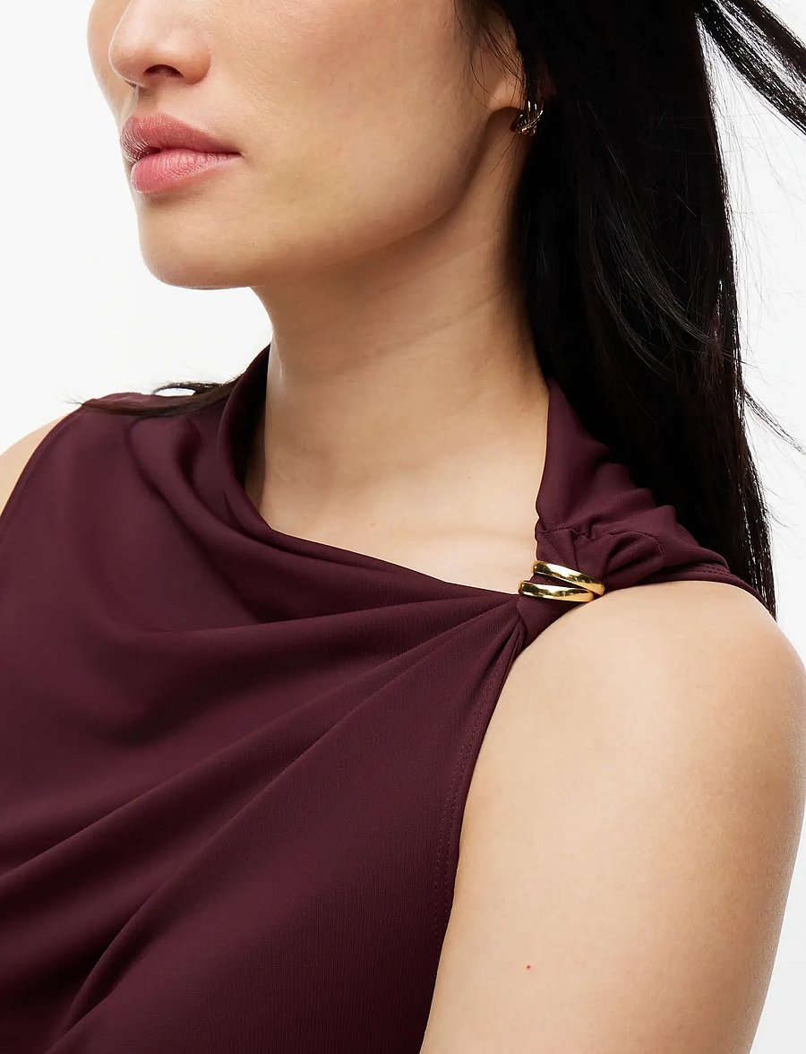 Tommy Hilfiger - TWIST DETAIL SLVLS TOP - Ærmeløse bluser - deep burgundy - 3