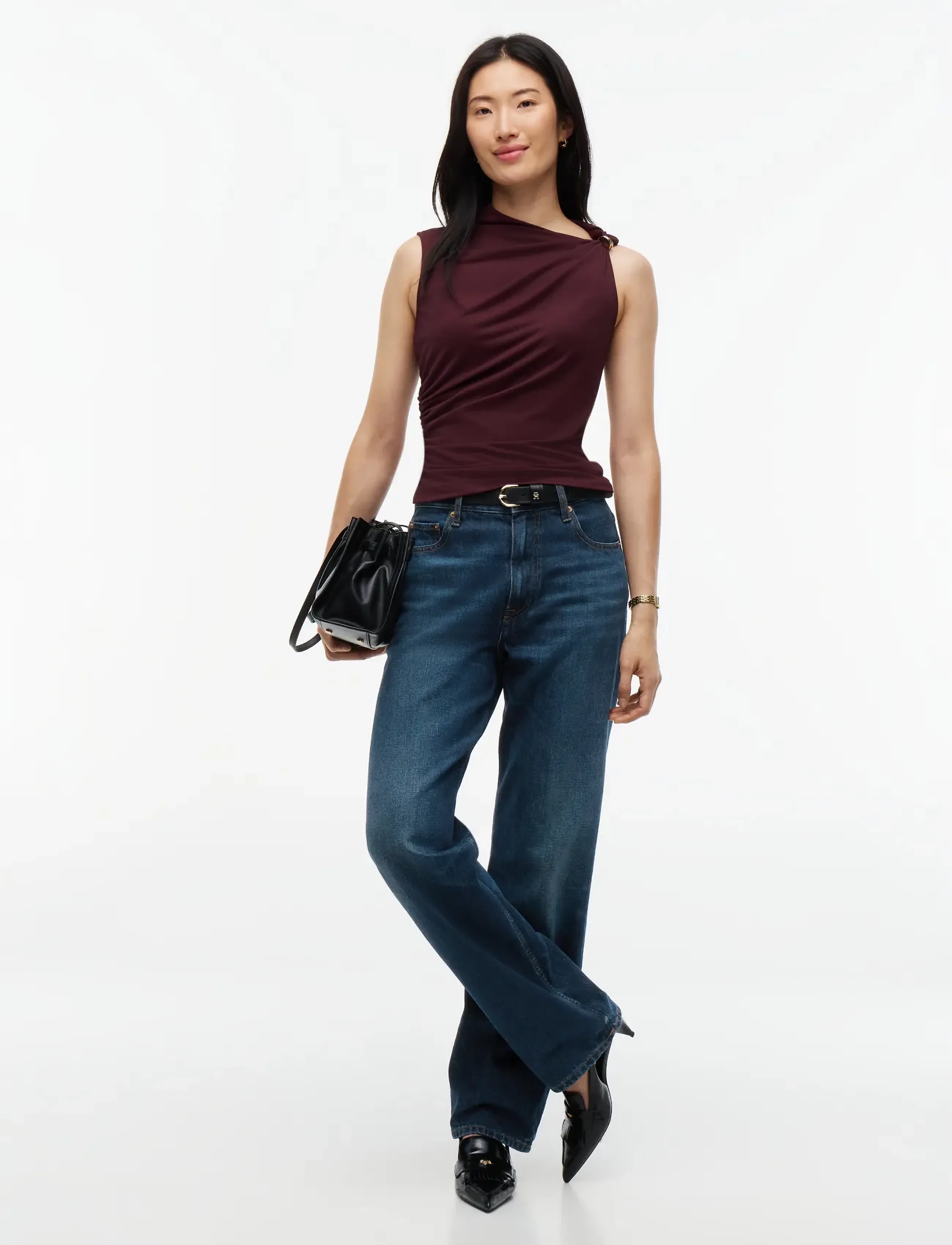 Tommy Hilfiger - TWIST DETAIL SLVLS TOP - Ærmeløse bluser - deep burgundy - 4