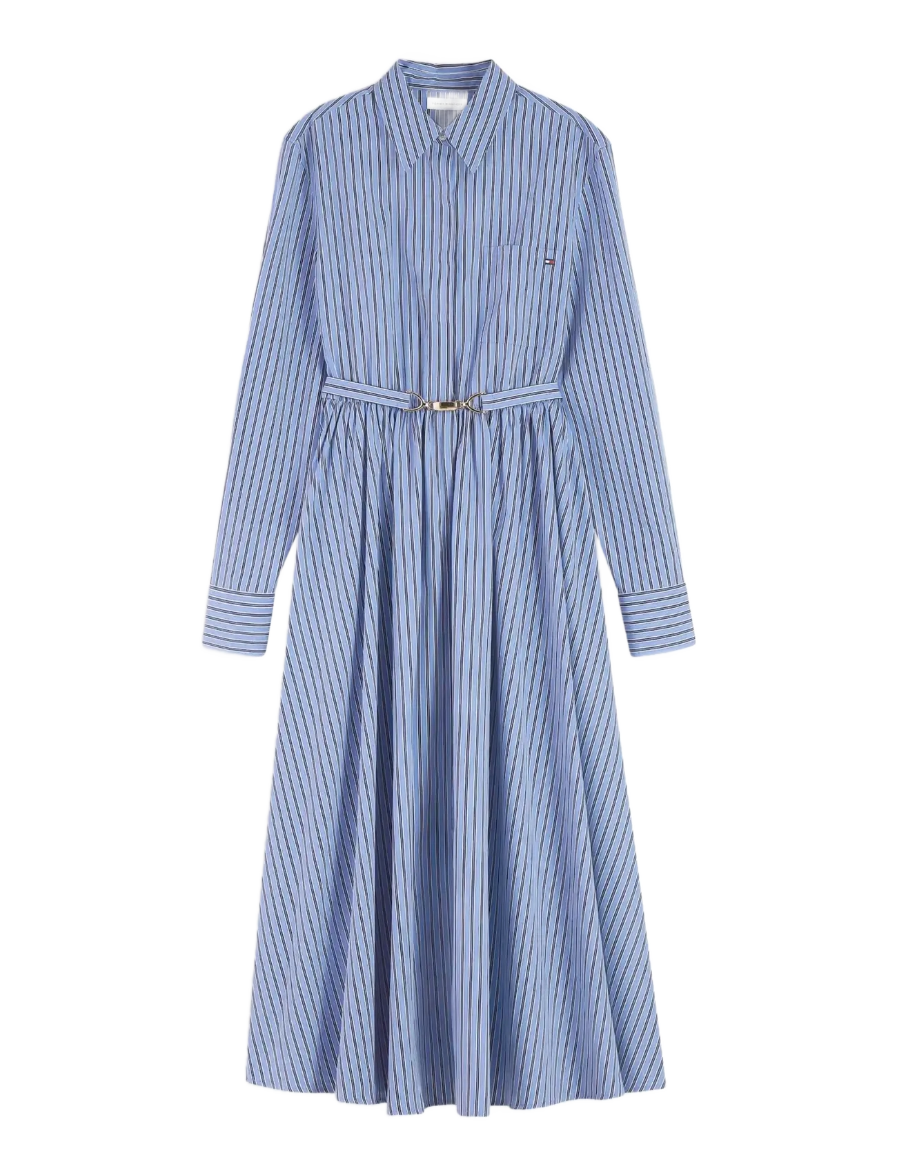 Tommy Hilfiger - POPLIN BELTED LS SHIRT DRESS - särkkleidid - new york blue stripe - 1