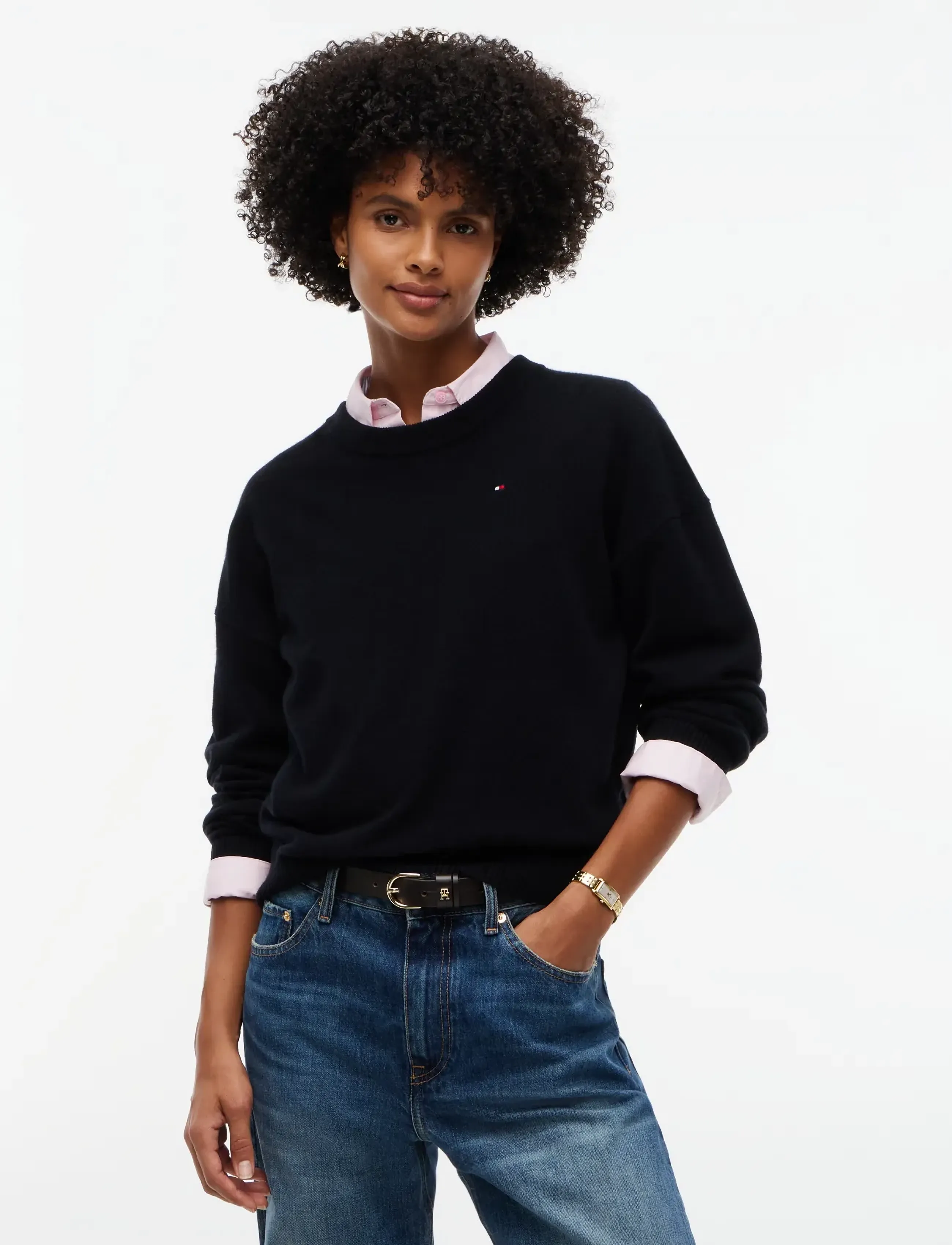 Tommy Hilfiger 90/10 CASHMERE C-NK SWT - Tommy Hilfiger - BLACK / black