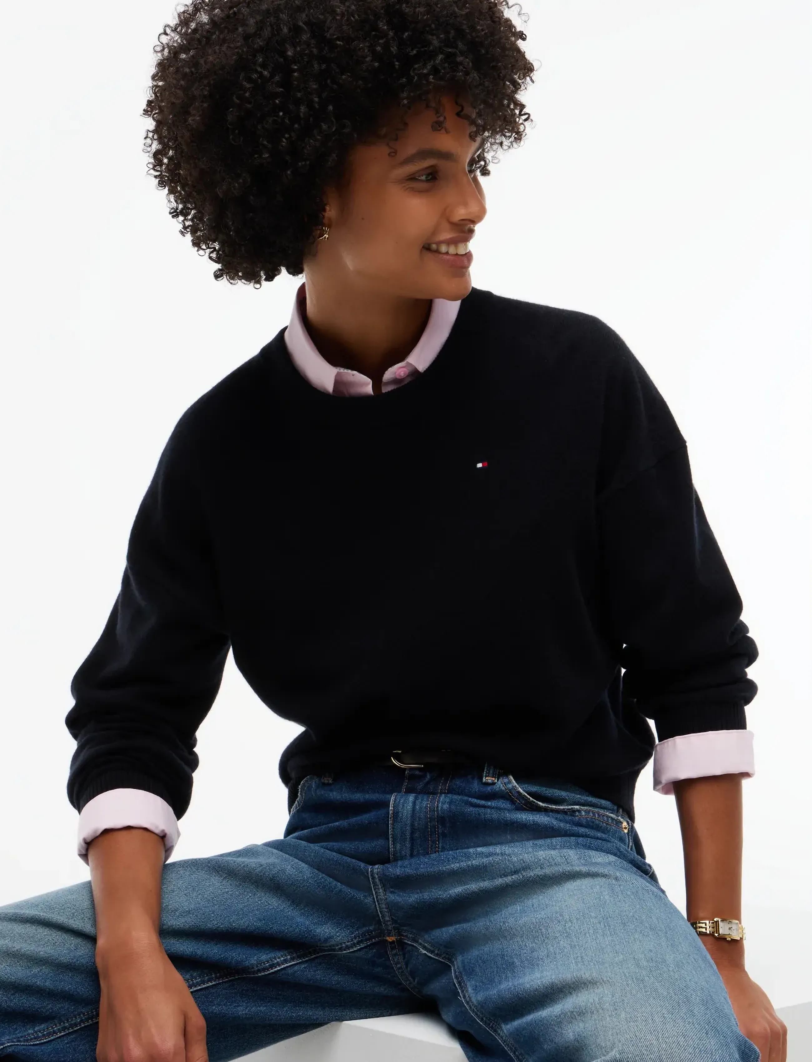Tommy Hilfiger - 90/10 CASHMERE C-NK SWT - kaschmir - black - 3