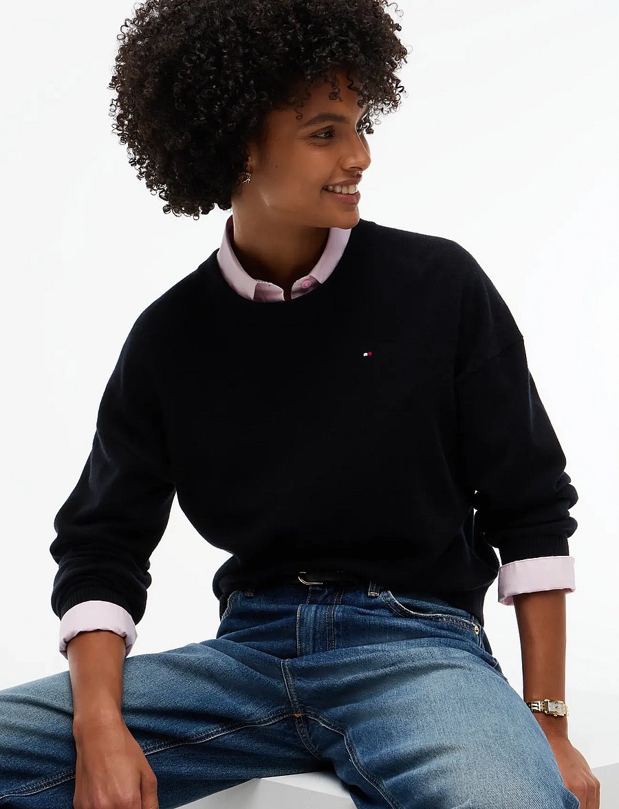 Tommy Hilfiger - 90/10 CASHMERE C-NK SWT - kaschmir - black - 3