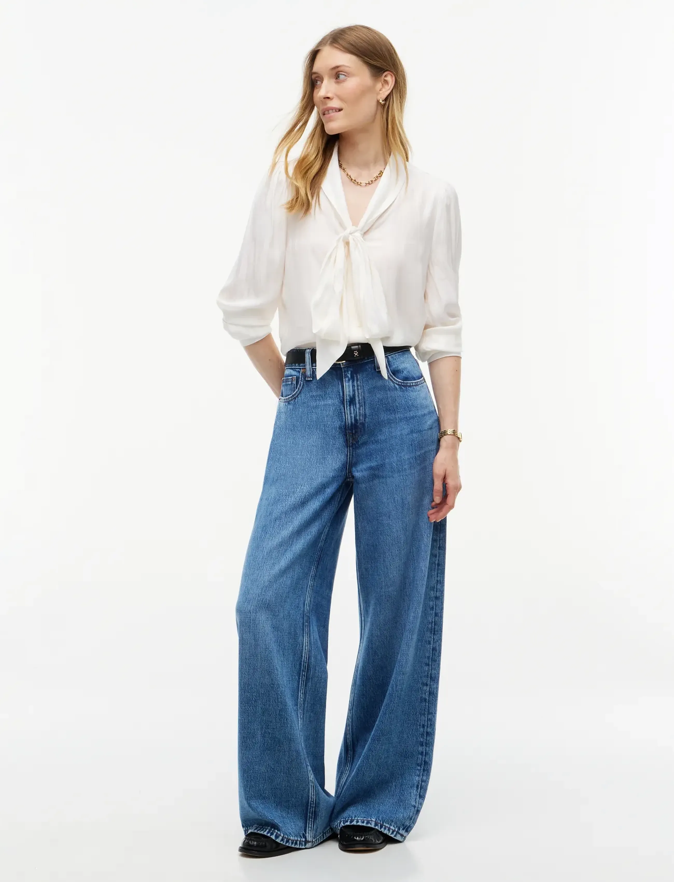 Tommy Hilfiger - JACQUARD FEMININE BOW SHIRT - langærmede bluser - ivory silk - 4