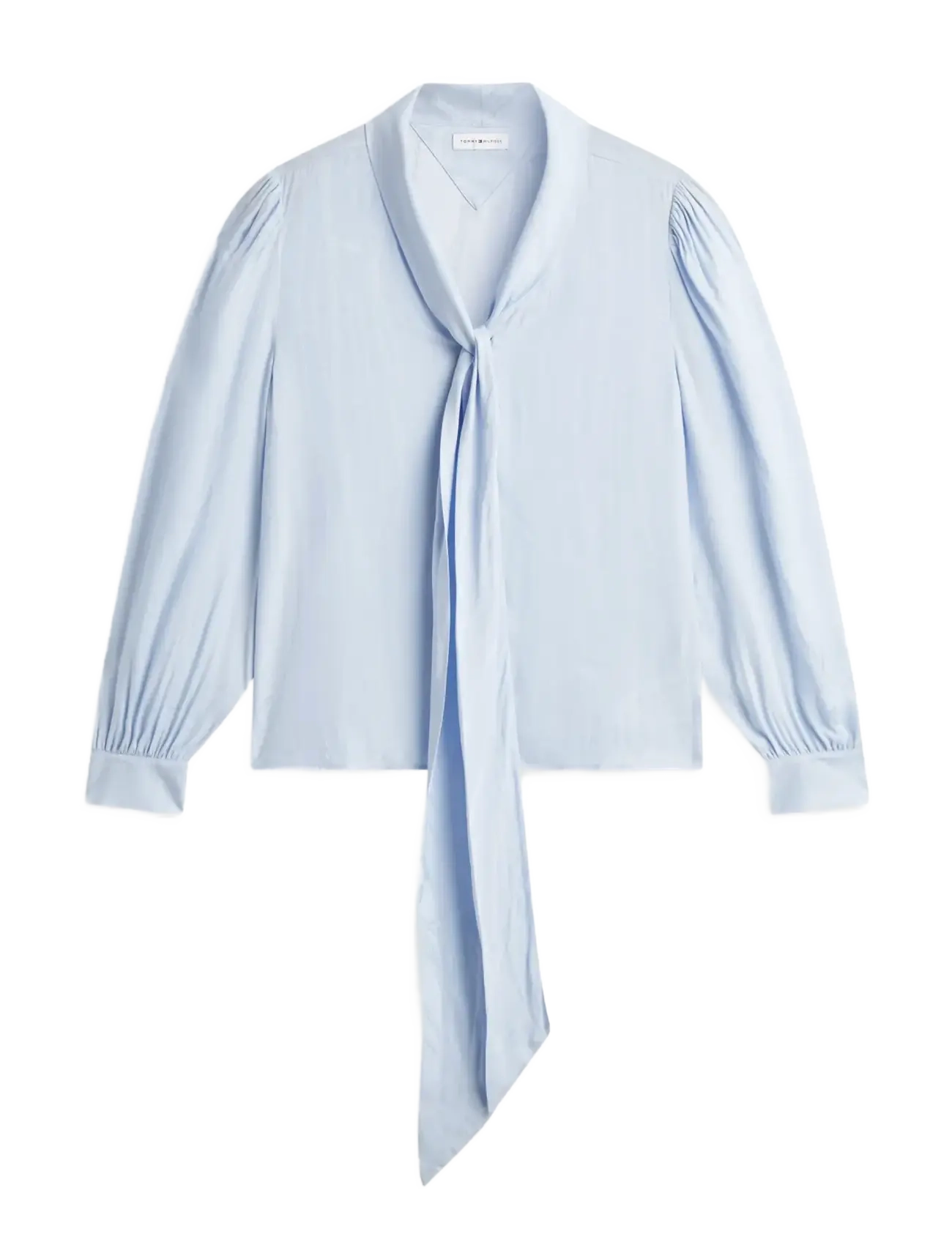 Tommy Hilfiger - JACQUARD FEMININE BOW SHIRT - langærmede bluser - sky blue - 1