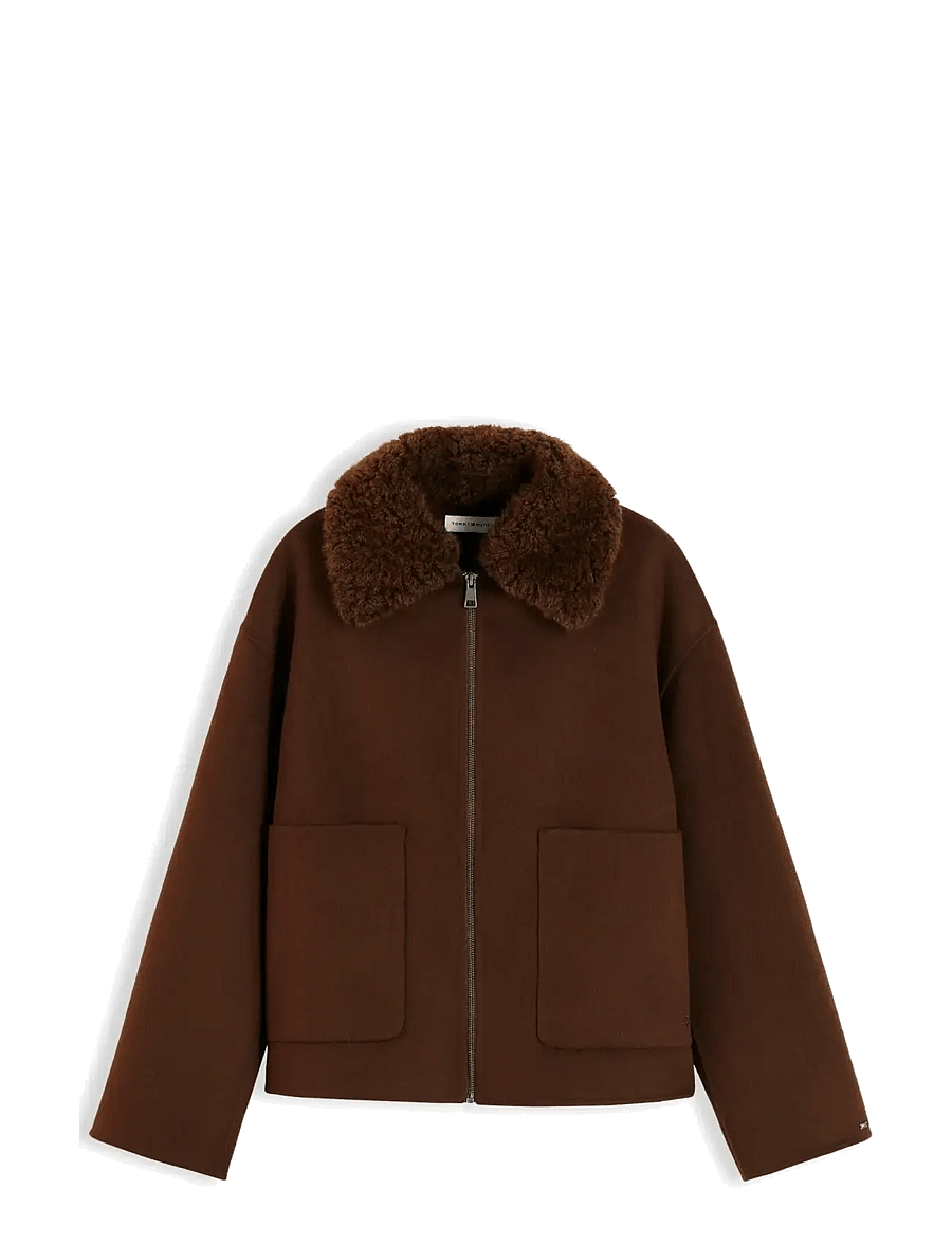 Tommy Hilfiger - DF WOOL ZIP THROUGH JACKET - legacy brown - 1