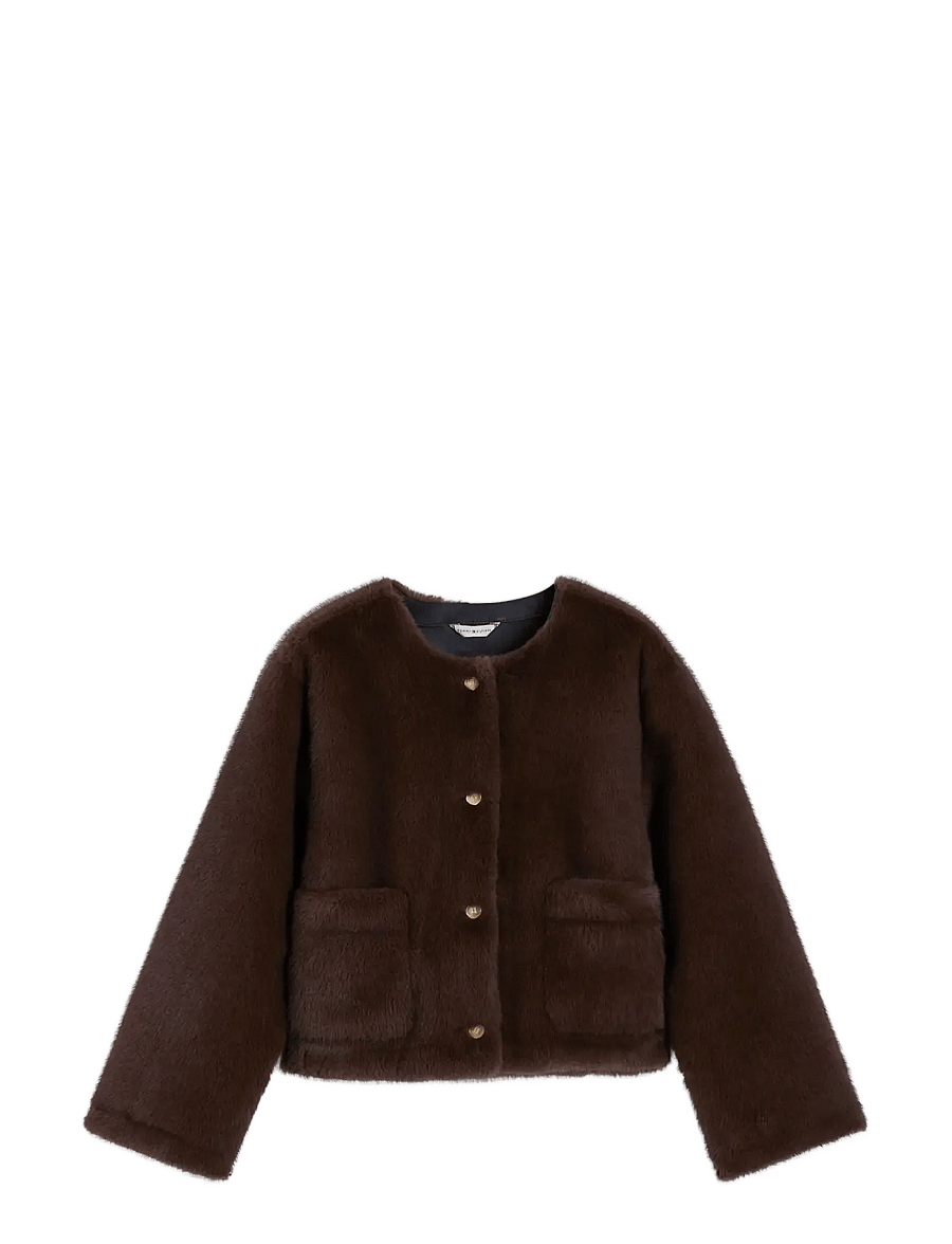 Tommy Hilfiger - FAKE FUR JACKET - kunstkarusnahk - chocolate - 1