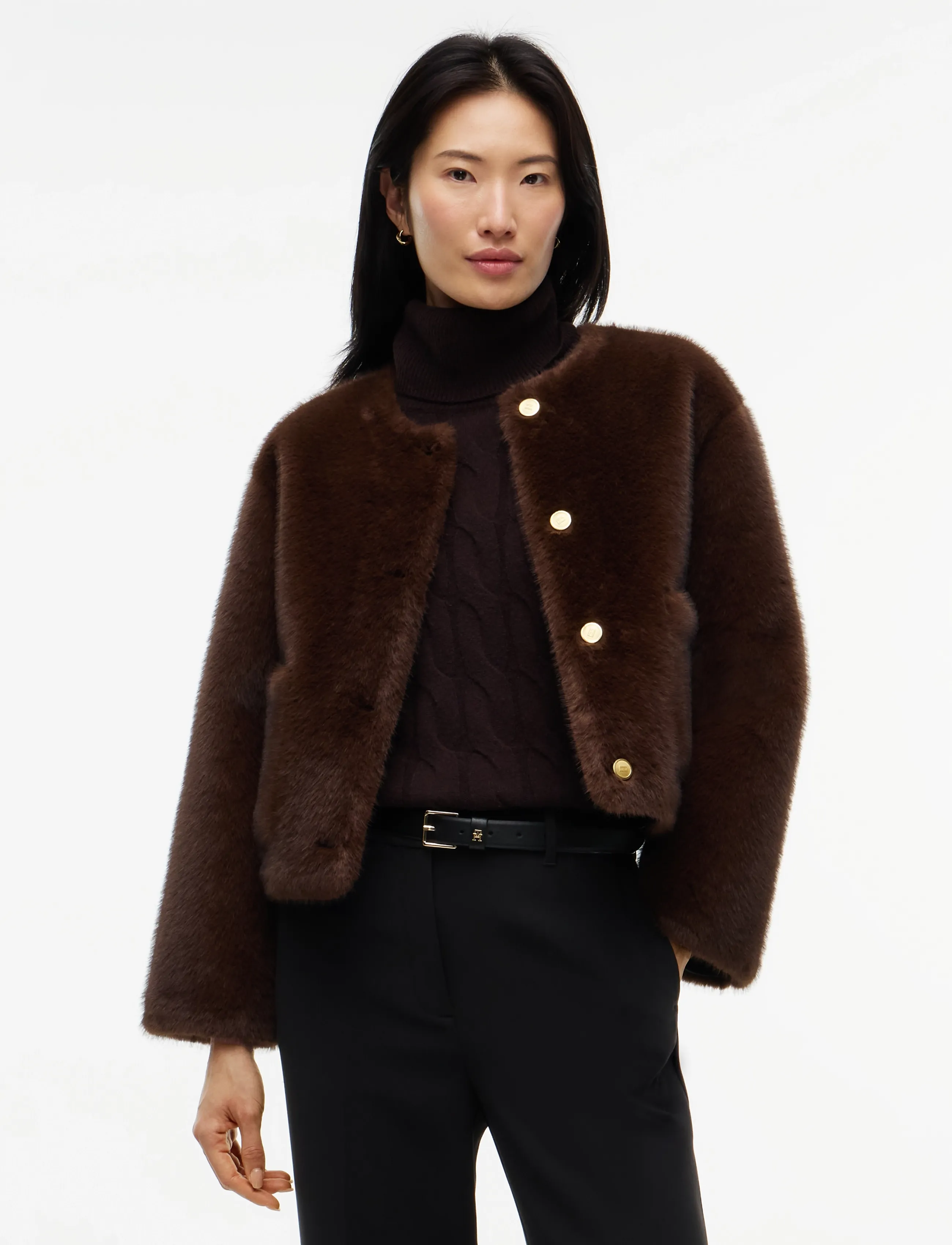 Tommy Hilfiger FAKE FUR JACKET - Tommy Hilfiger - CHOCOLATE / brown