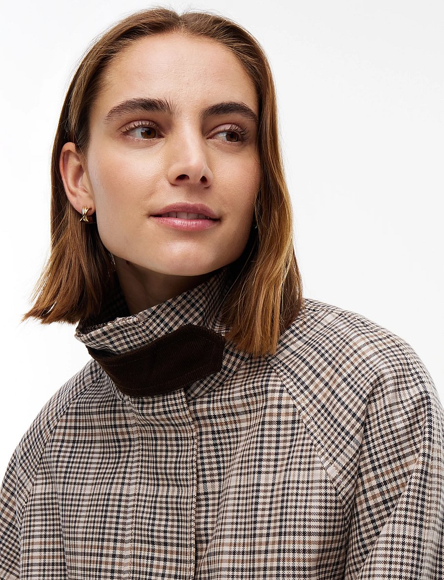 Tommy Hilfiger - COTTON CHECK CAPE COAT - small brown check - 3
