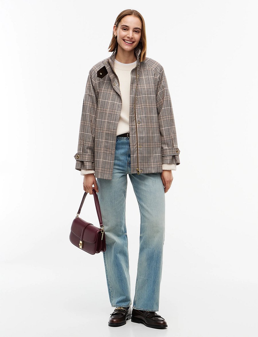 Tommy Hilfiger - COTTON CHECK CAPE COAT - small brown check - 4