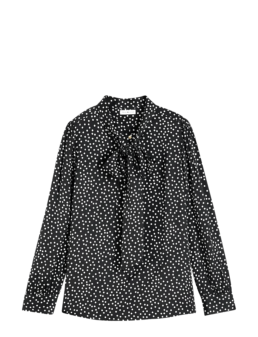Tommy Hilfiger - POLKA DOT BOW TIE BLOUSE - black base pois - 1