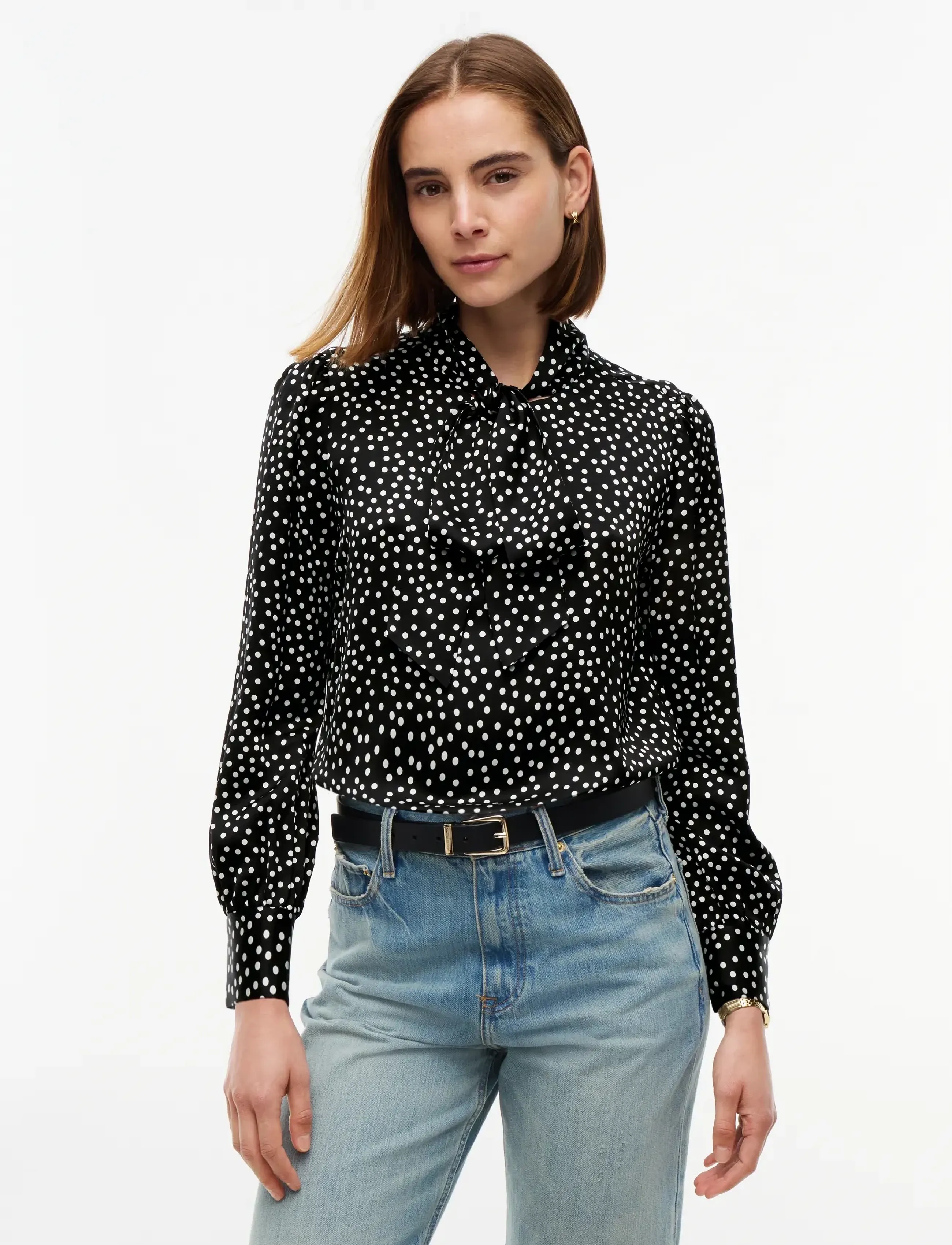 Tommy Hilfiger POLKA DOT BOW TIE BLOUSE - Tommy Hilfiger - BLACK BASE POIS / black