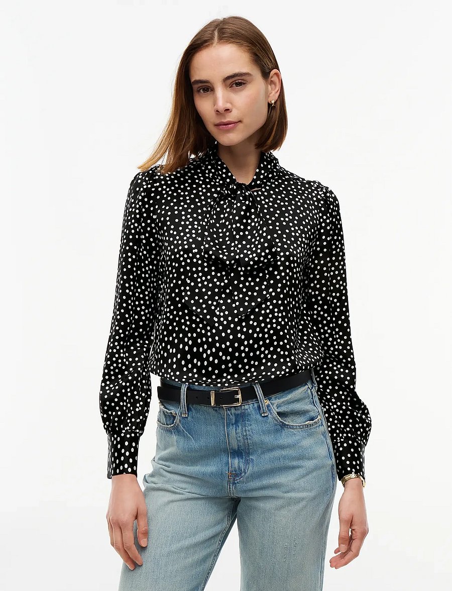 Tommy Hilfiger - POLKA DOT BOW TIE BLOUSE - black base pois - 0