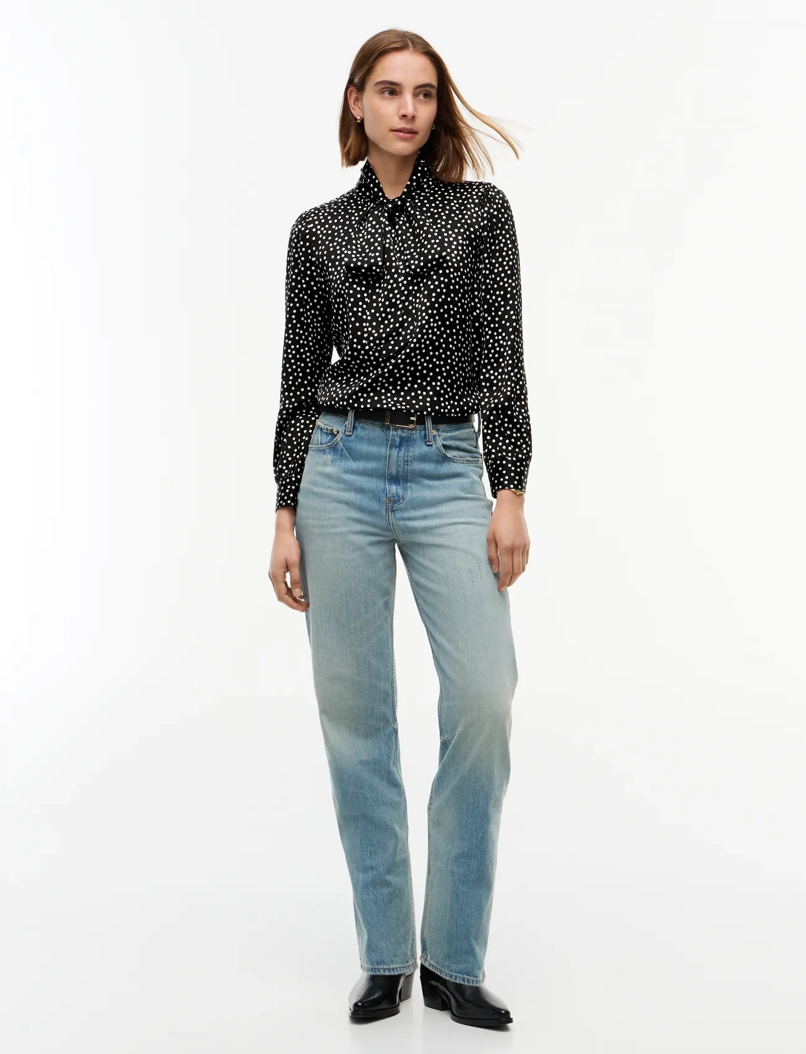 Tommy Hilfiger - POLKA DOT BOW TIE BLOUSE - black base pois - 4