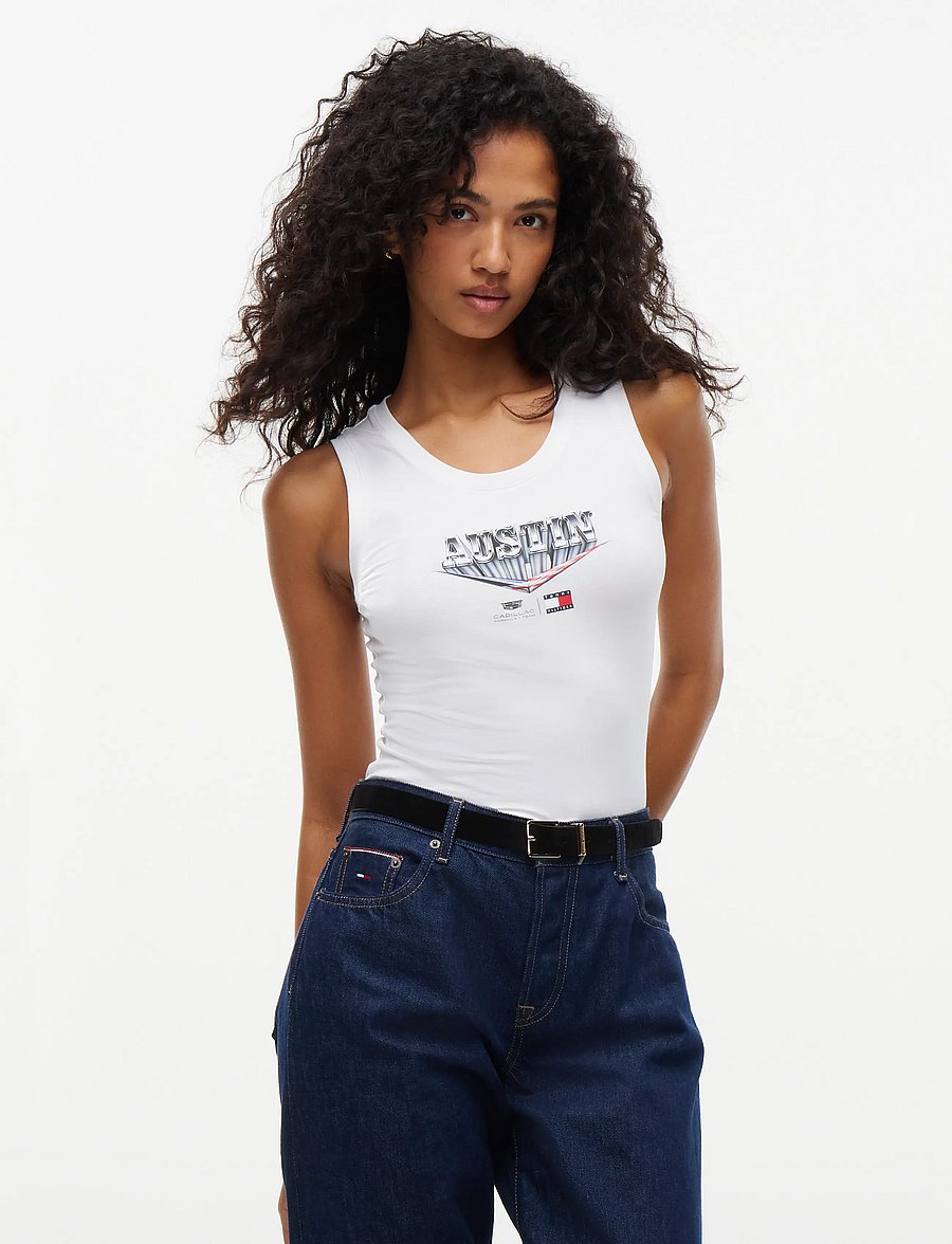 Tommy Hilfiger - TH X CF1 AUSTIN TANK TOP - linnen - white - 0